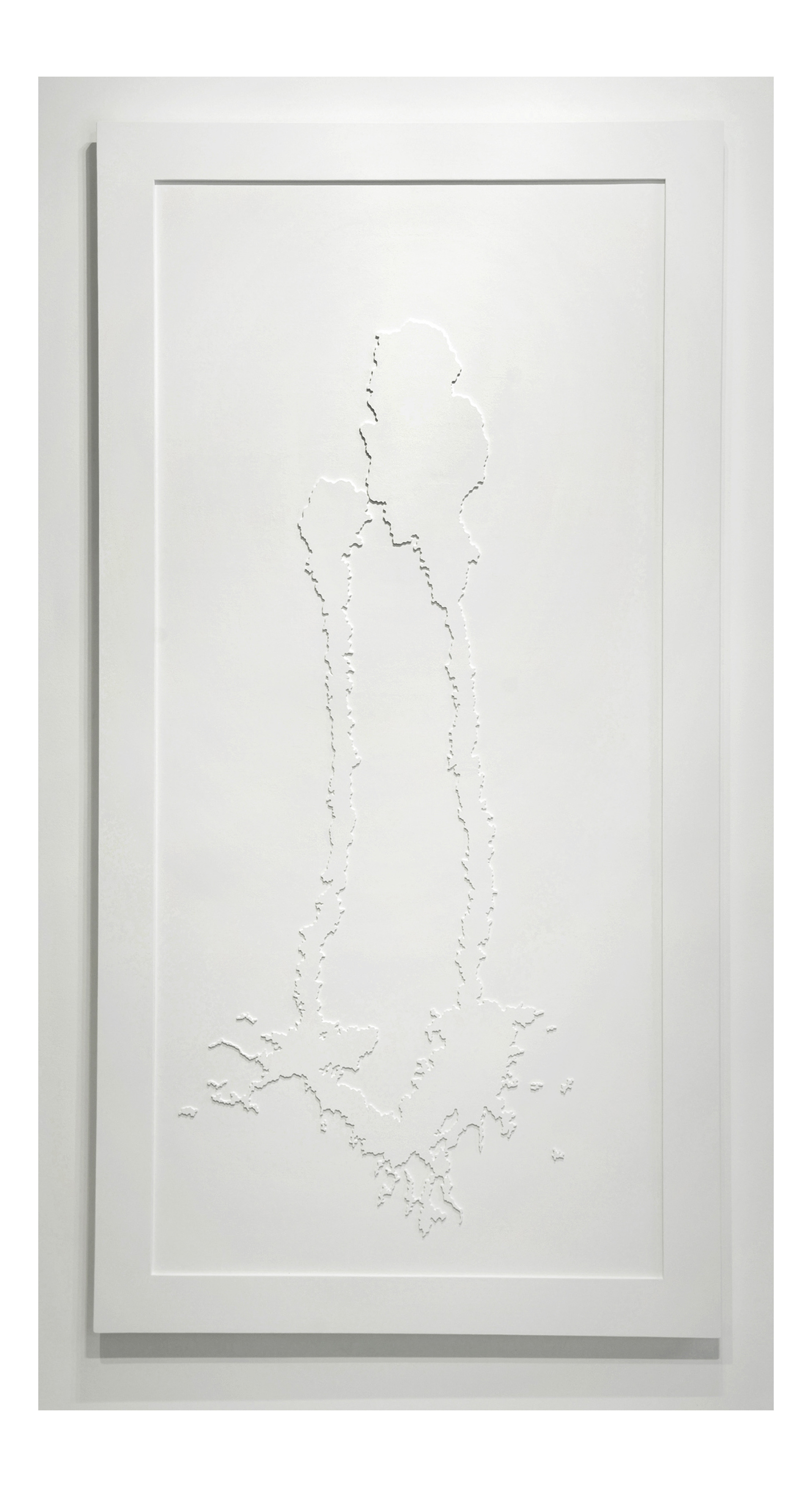 Roadstains #1: Block party beer stain on Potomac Ave., Chicago, July 2004, 2004-ongoing painted wood relief 84 x 42 x 2 in (213.36 x 106.68 x 5.08 cm)