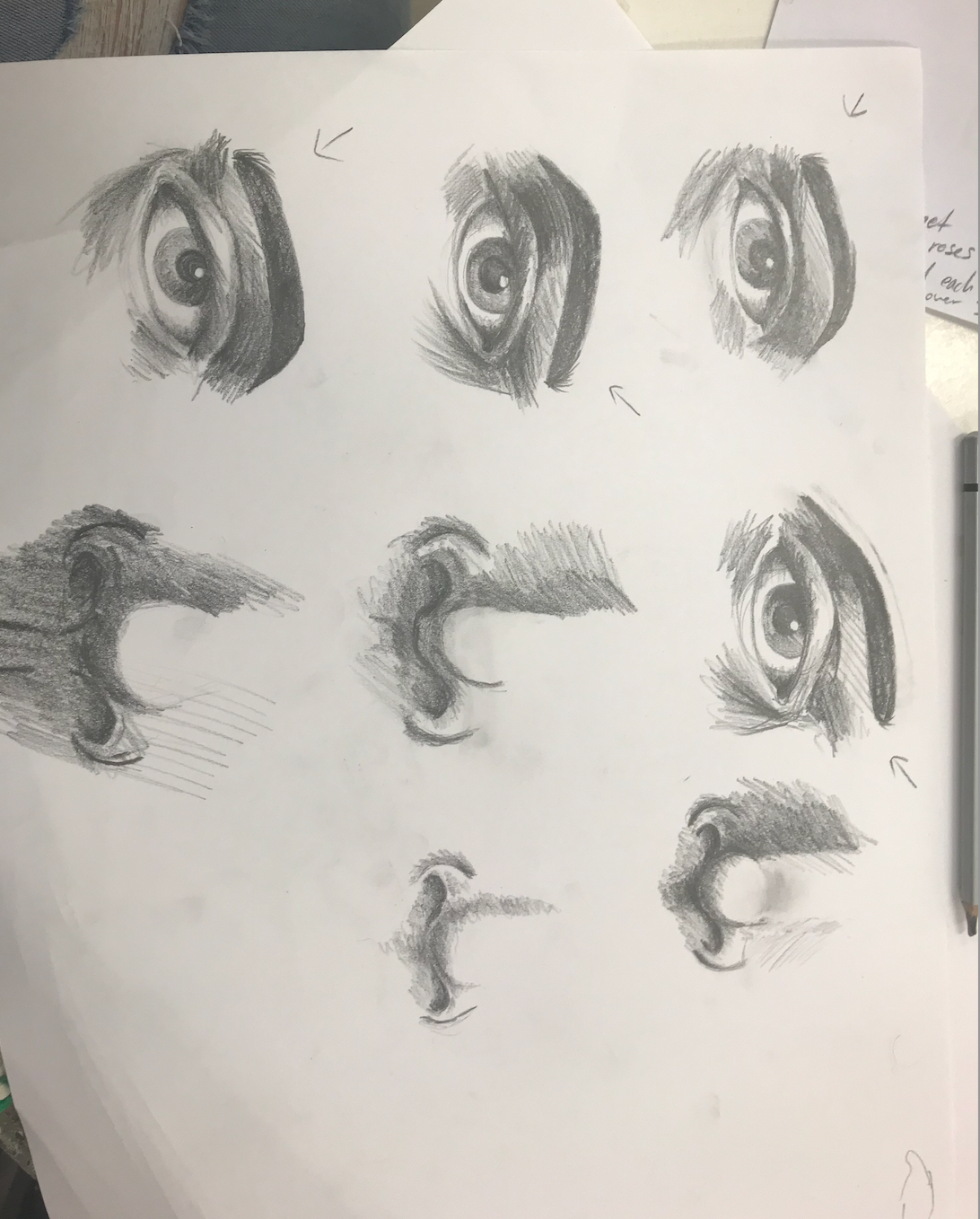EYE & NOSE STUDIES- pencil on paper- 21.0x 29.7 cm- 2020