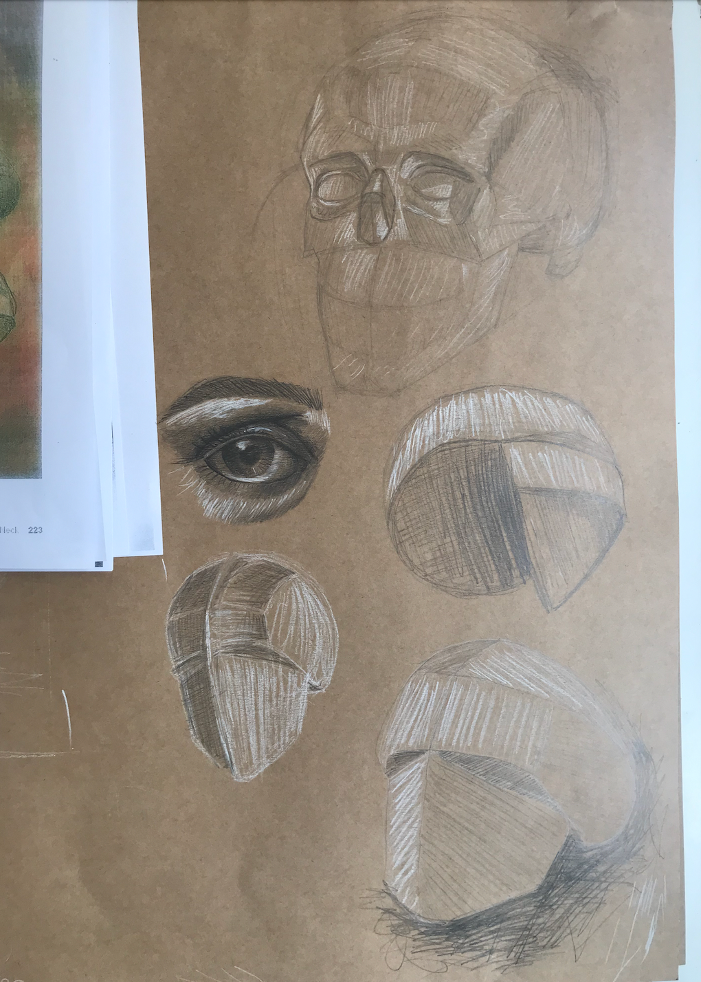 EYE & HEAD STUDY- charcoal on paper- 21.0x 29.7 cm- 2020