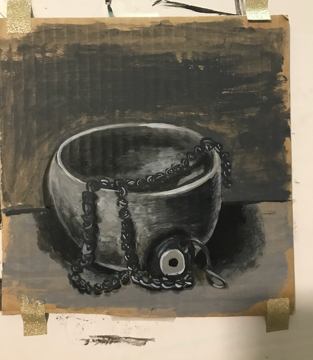 LIFE STUDY 1-acrylic on cardboard- 14x 14cm - 2020