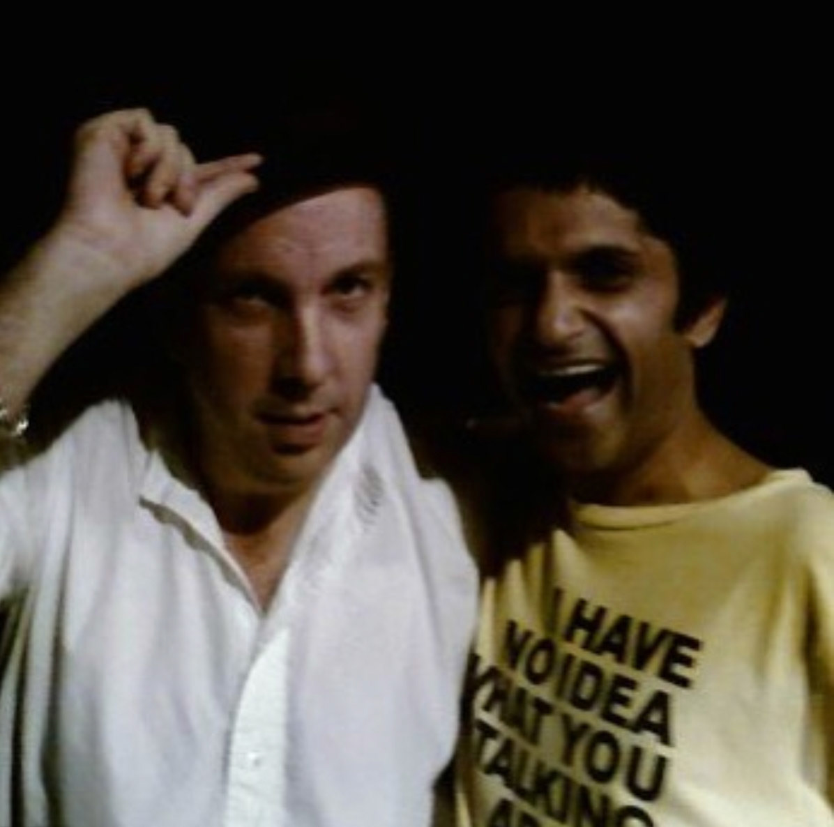 With the great Andy Weatherall on a boat party where he played a pure 50's rock and roll set