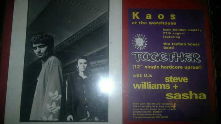 A screen grab of a photo I'd never seen before posted by a facebook user who posted his framed photo of Jonathan and myself with a flyer of one of our gigs