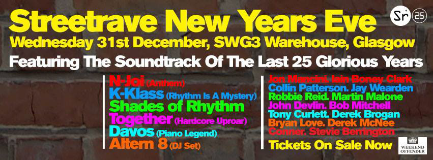 Streetrave poster for New Years eve gig