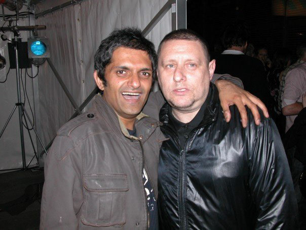 With Shaun Ryder at the Hacienda's 30th birthday party