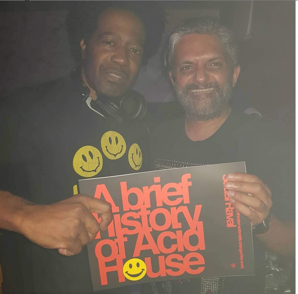 After giving DJ Pierre a copy of my book about the genre he and his band invented.