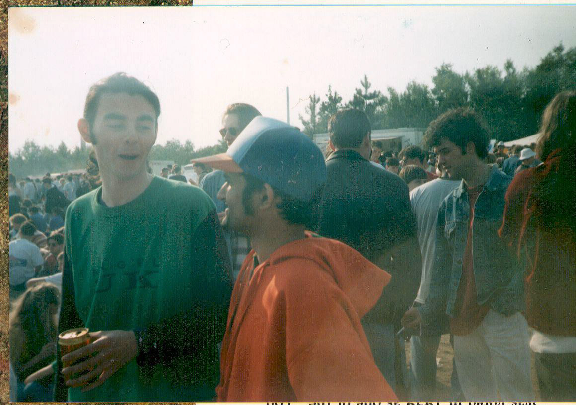 With Jonathan at Stone Roses, Spike Island 1990