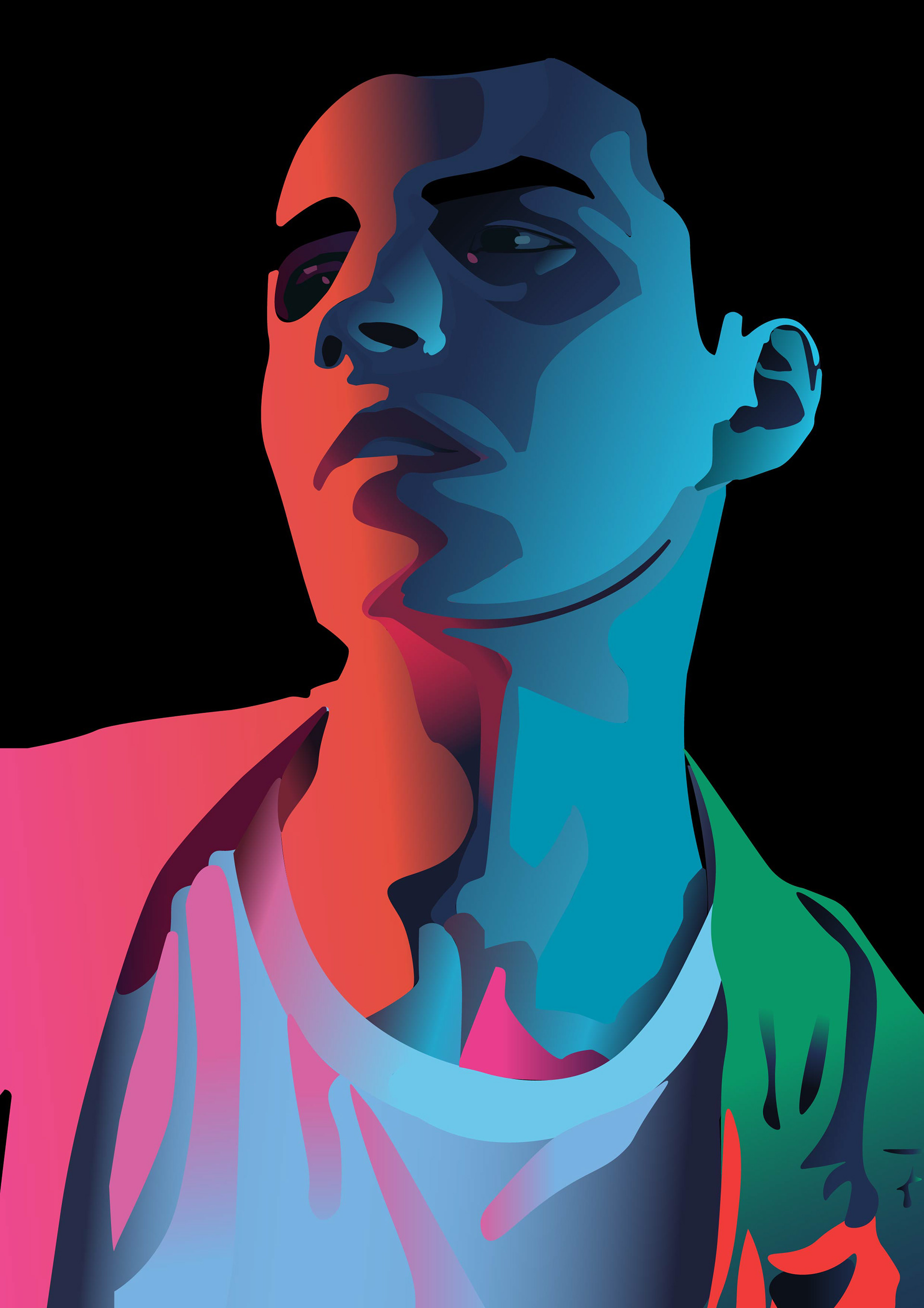 First time creating a vector portrait! I used a portrait with striking colors so I don't have to worry abt details that much, I just had to effectively pop out the colors!
