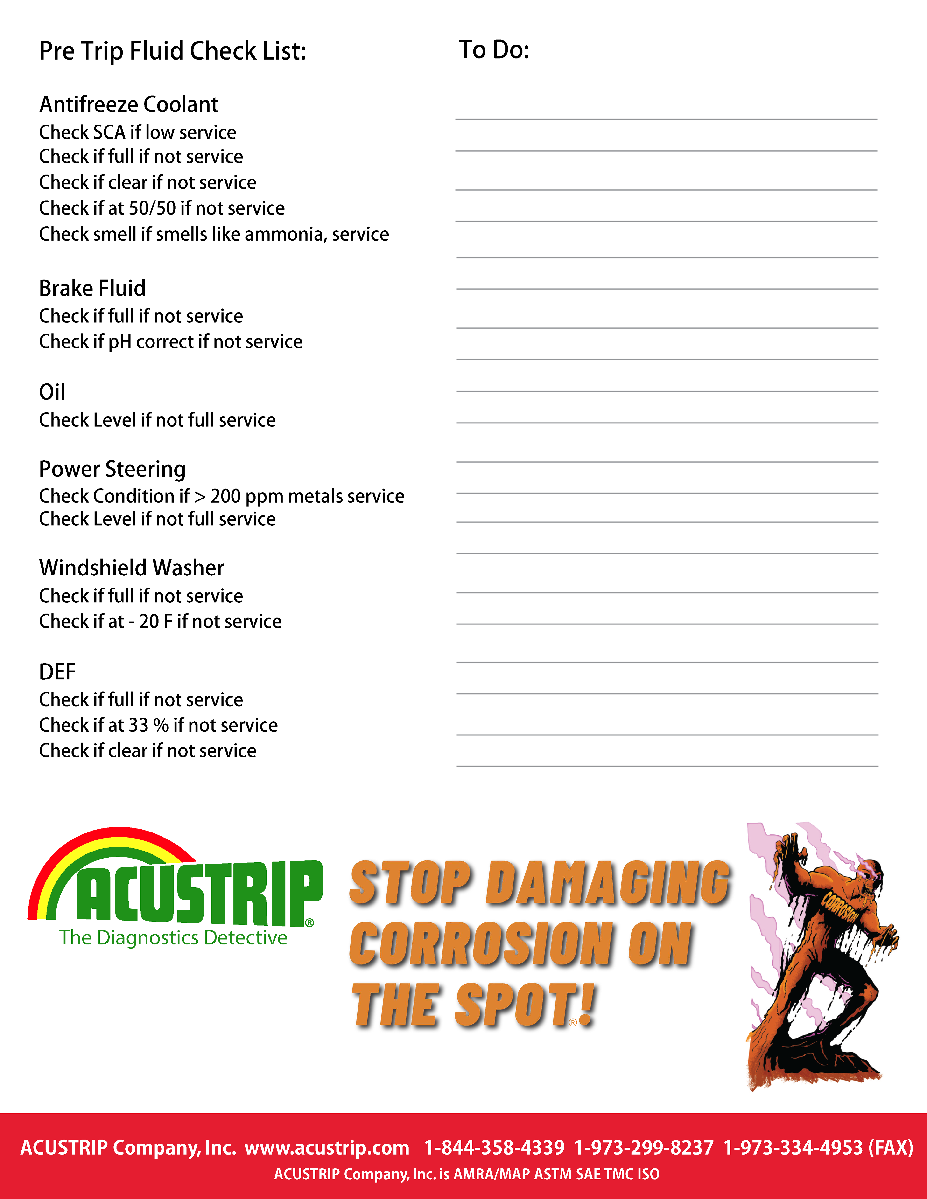 (Revised) Pre Trip Inspection/Back Page