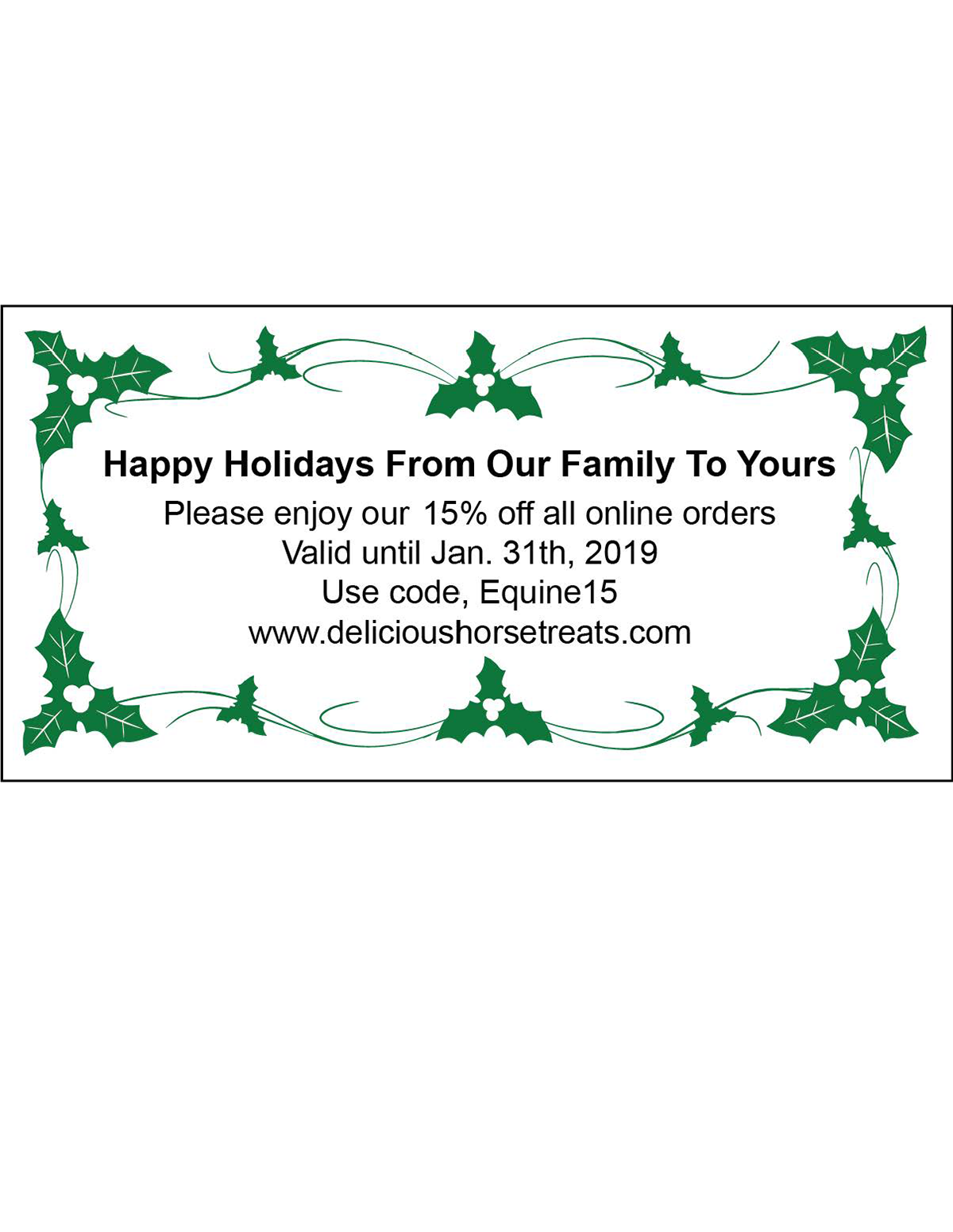 (Original) Holiday Coupon