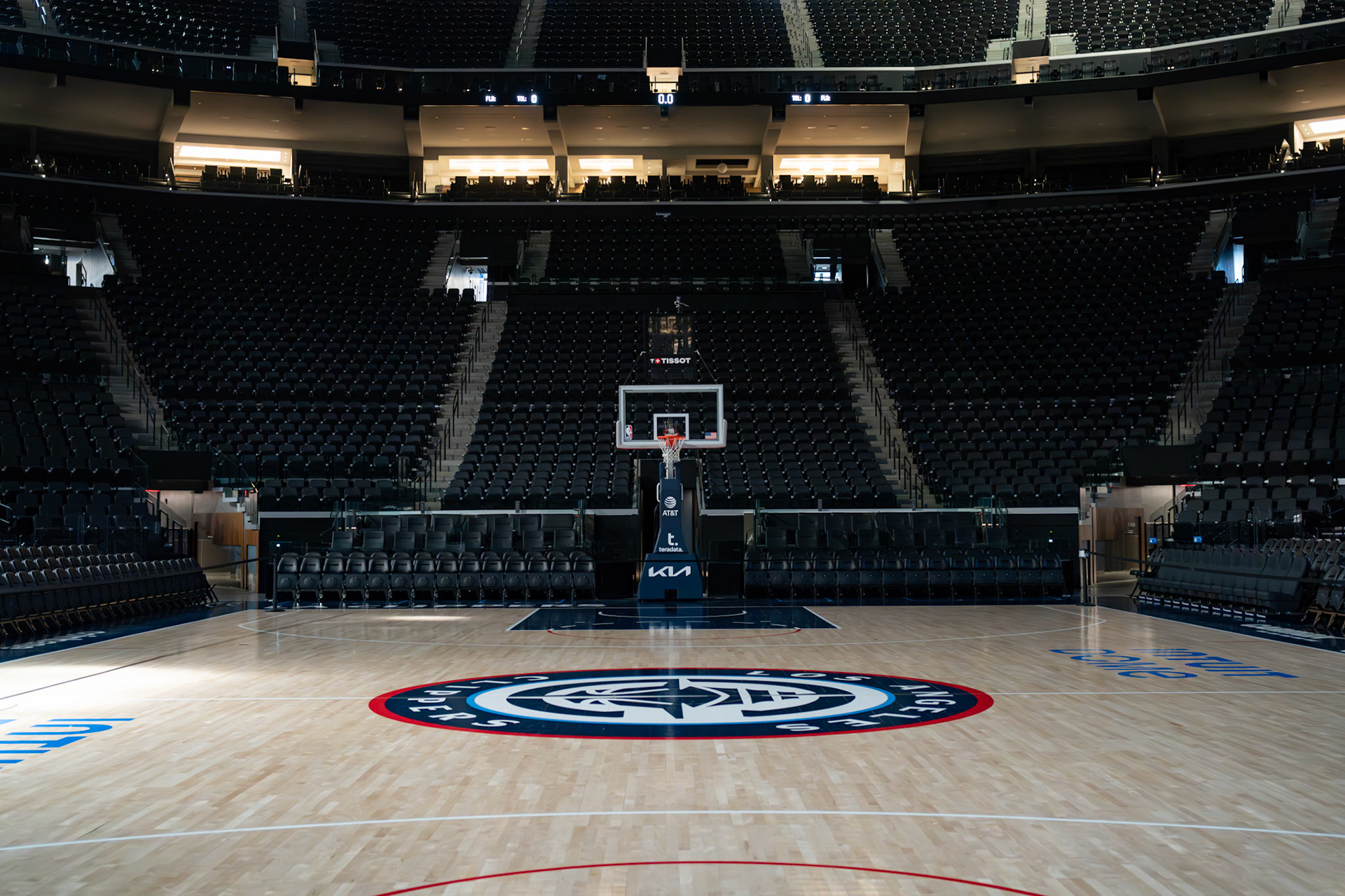 View of the floor of the Intuit Dome from in front of The Wall.