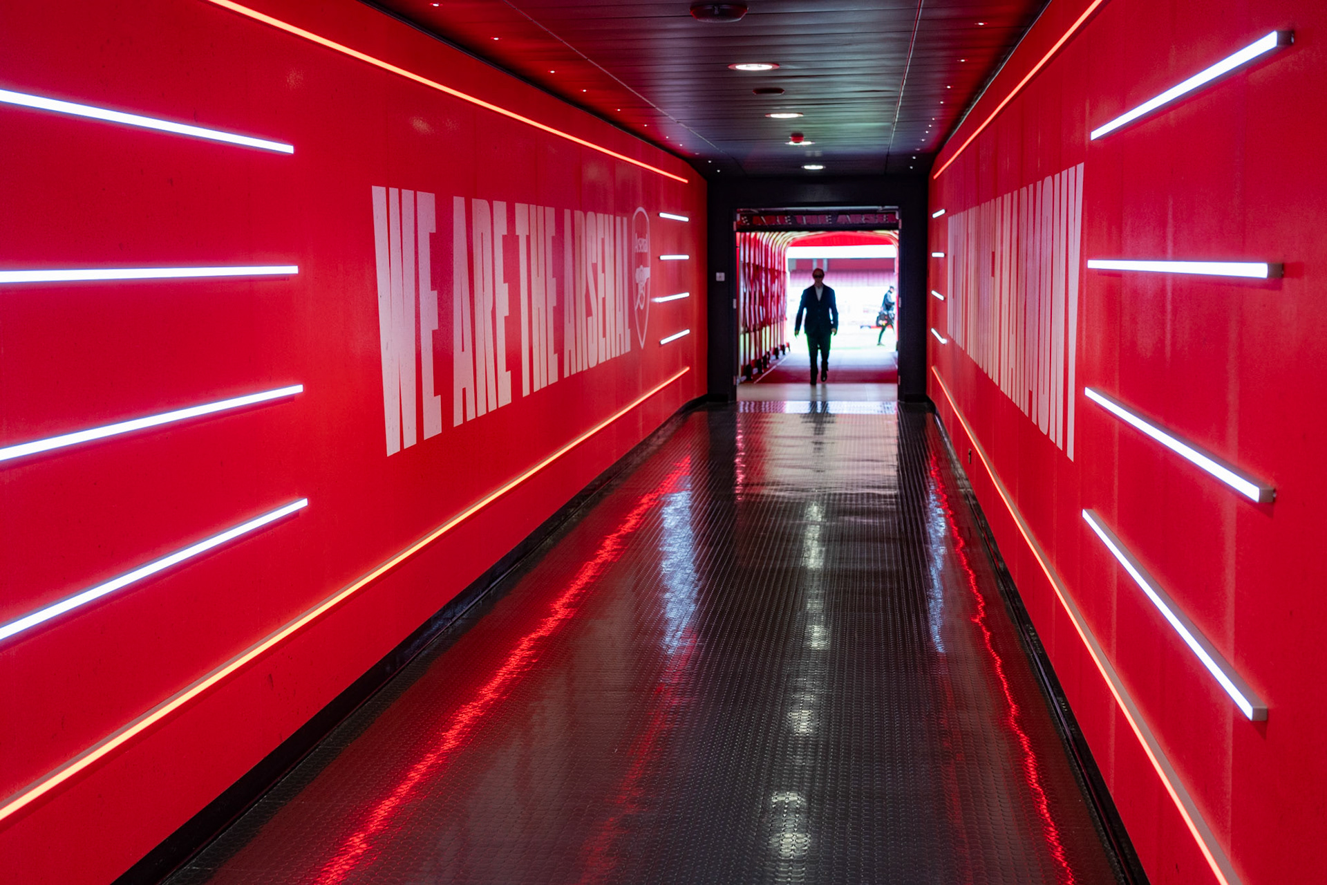Arsenal tunnel to the pitch, Emirates Stadium