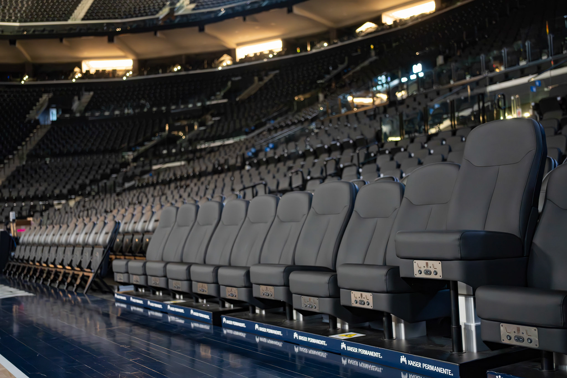Player seats at Intuit Dome feature height adjustments, heat, and vibrations.