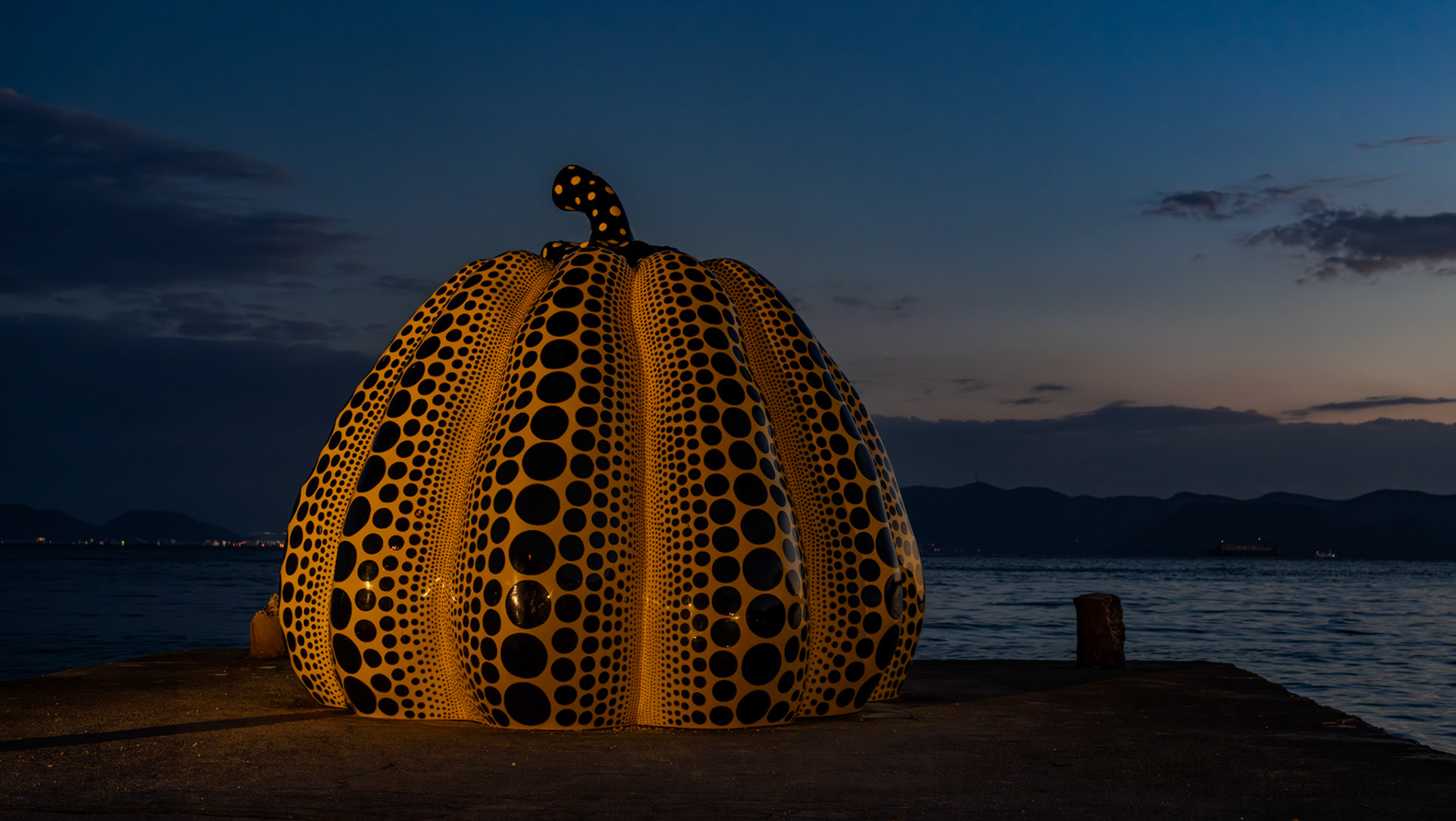Pumpkin by Yayoi Kusama on Naoshima