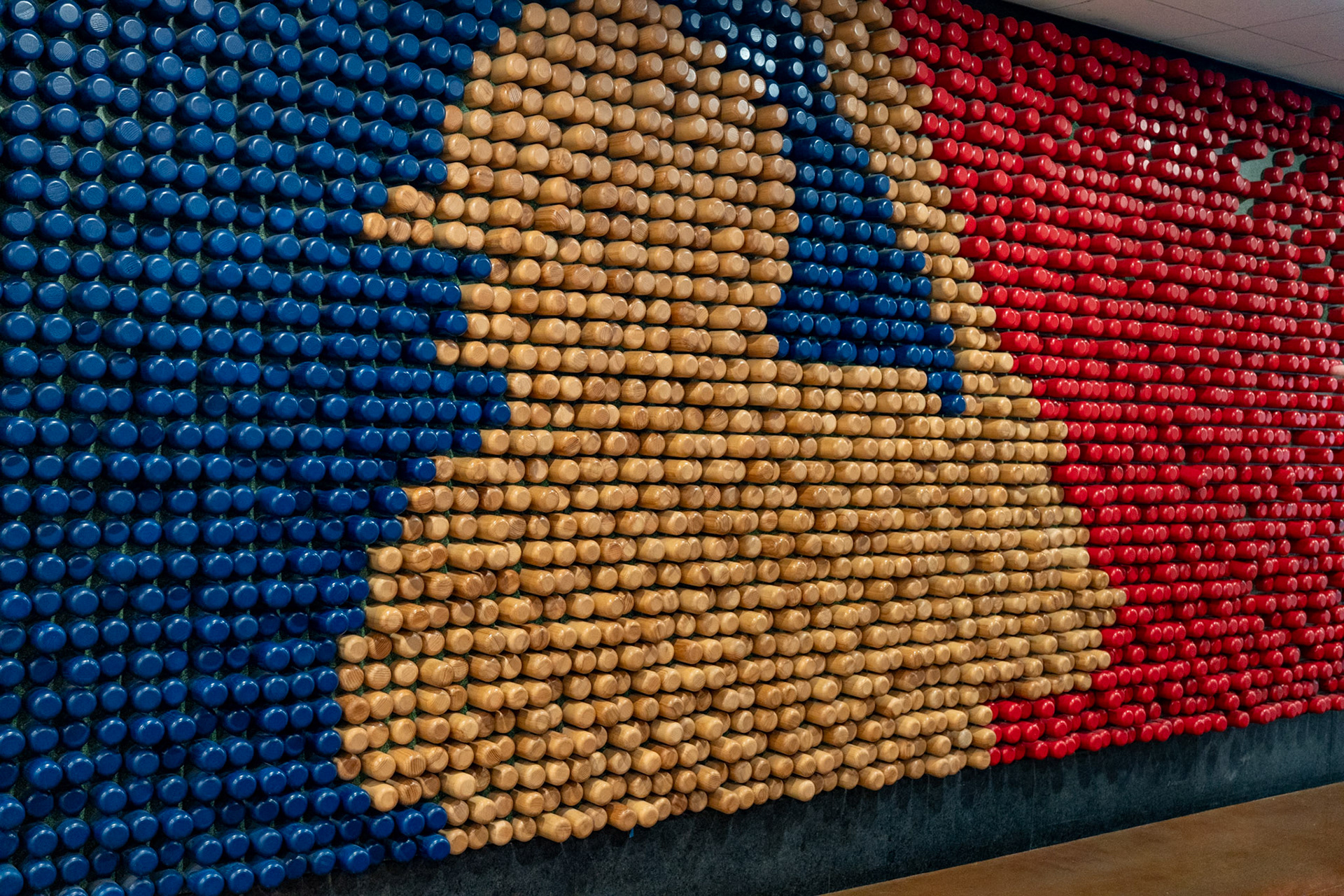 MLB logo made from the end of baseball bats. At the entrance to the club level at Target Field