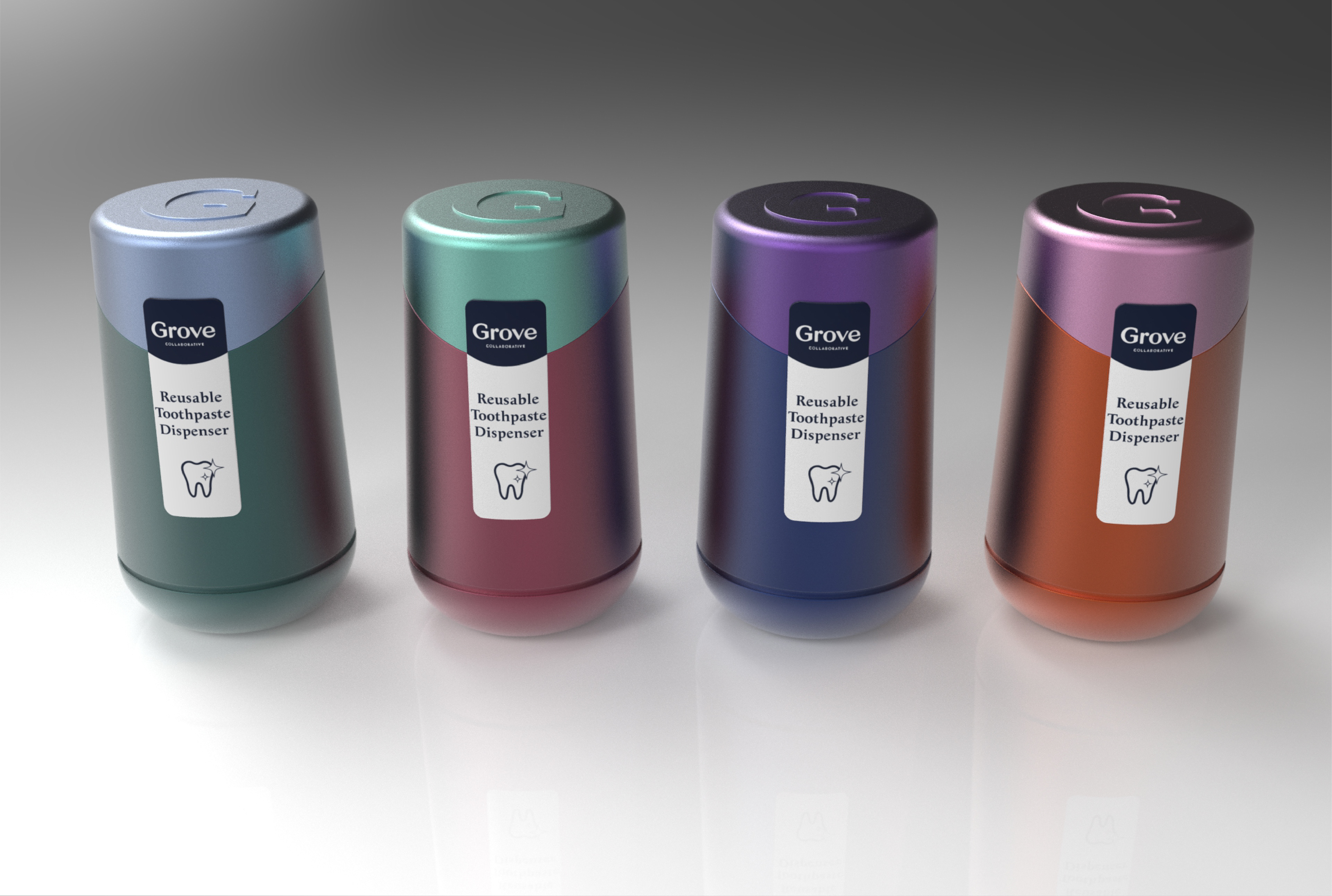 Dispenser uses protective sticker to prevent tampering without extra waste.