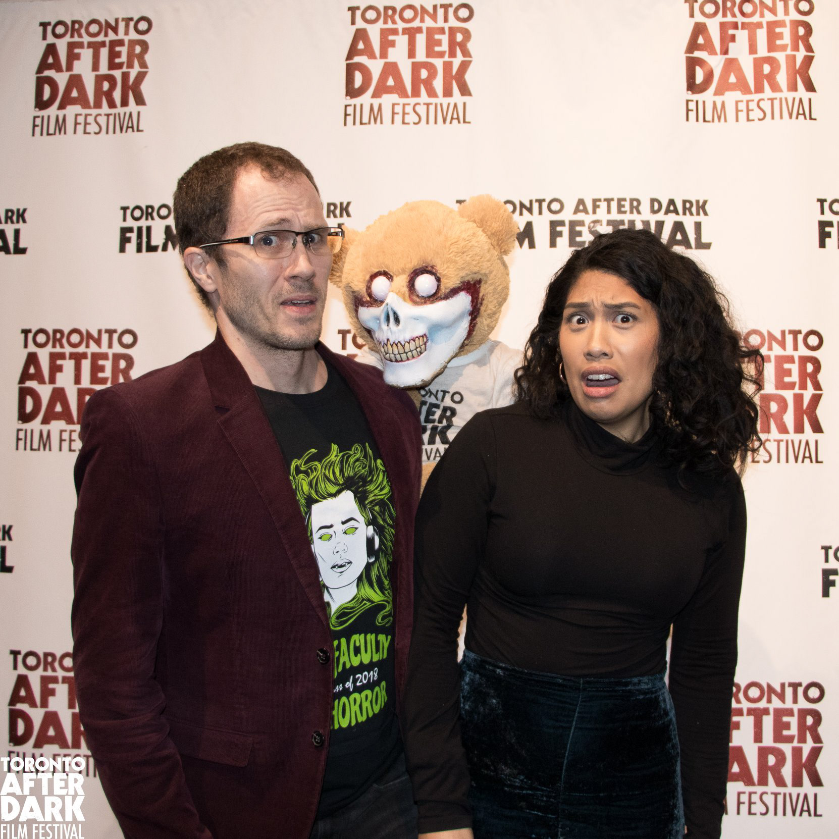 Ryan and actress Ellie Posadas at the premiere of 'Baby Blue Canoe' at Toronto After Dark