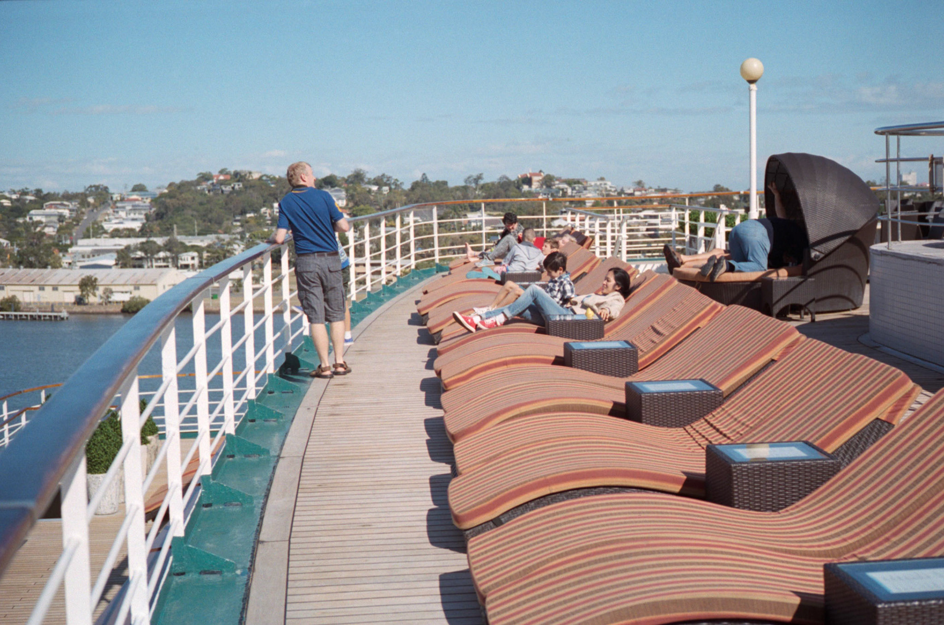 Sunbeds on the back deck.