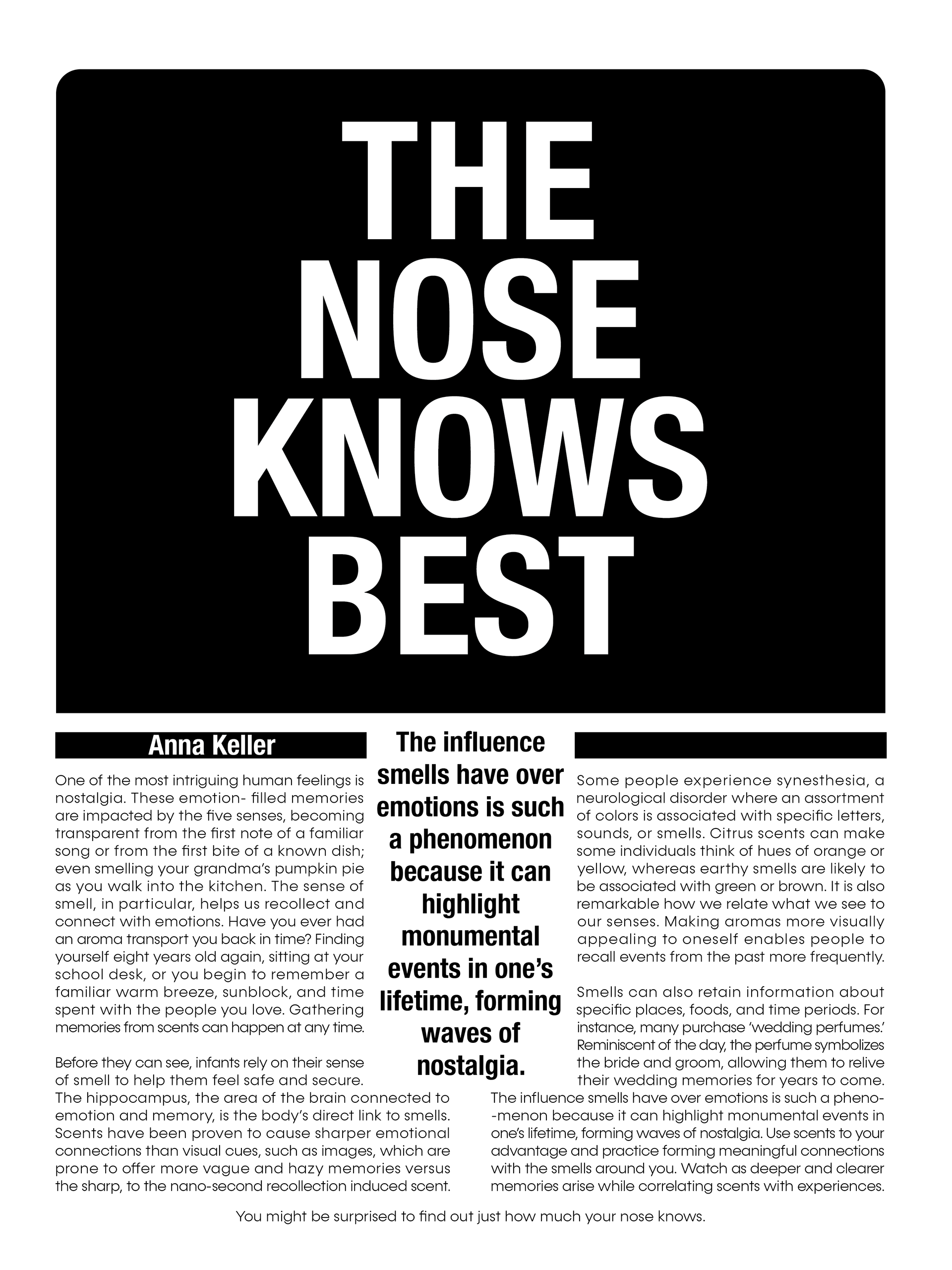 Layout for writing piece
