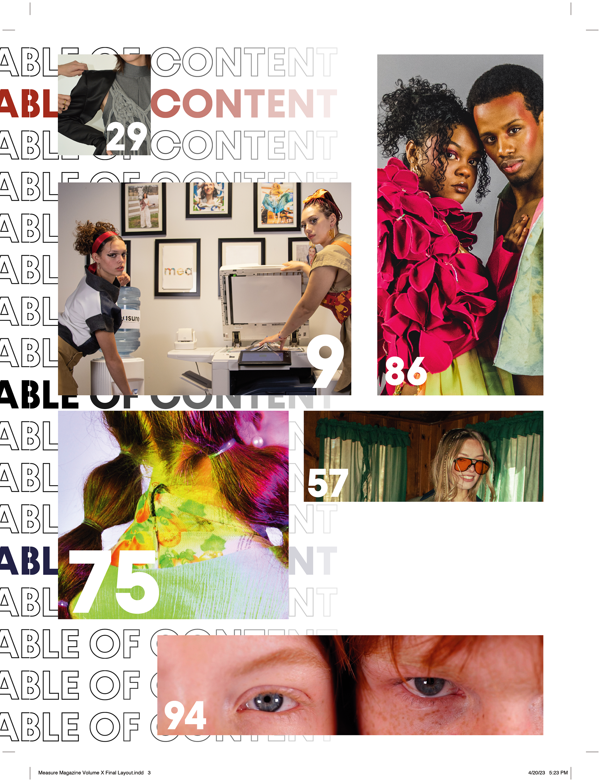 Second page for Table of Contents Spread