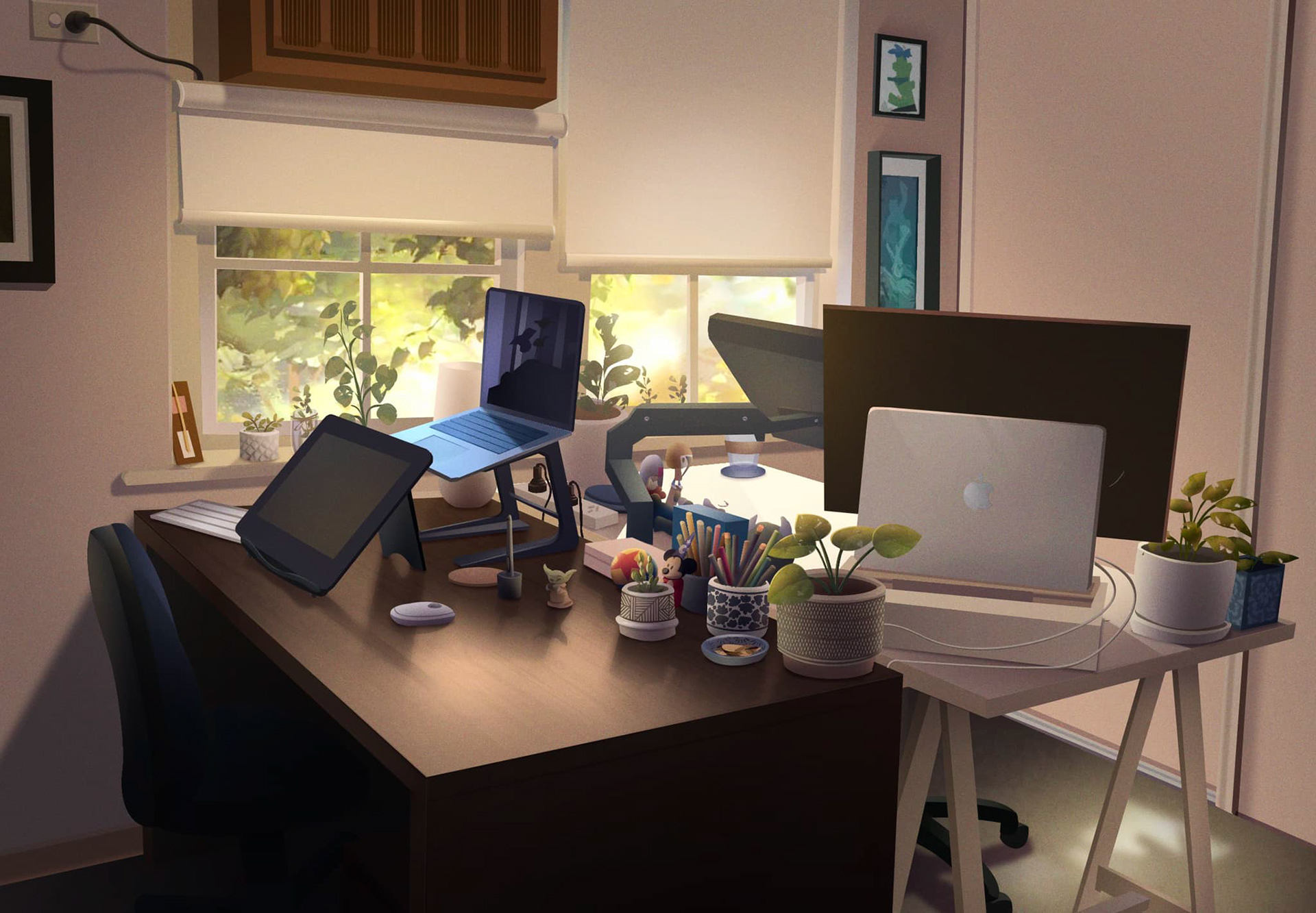 Paint study of my workspace