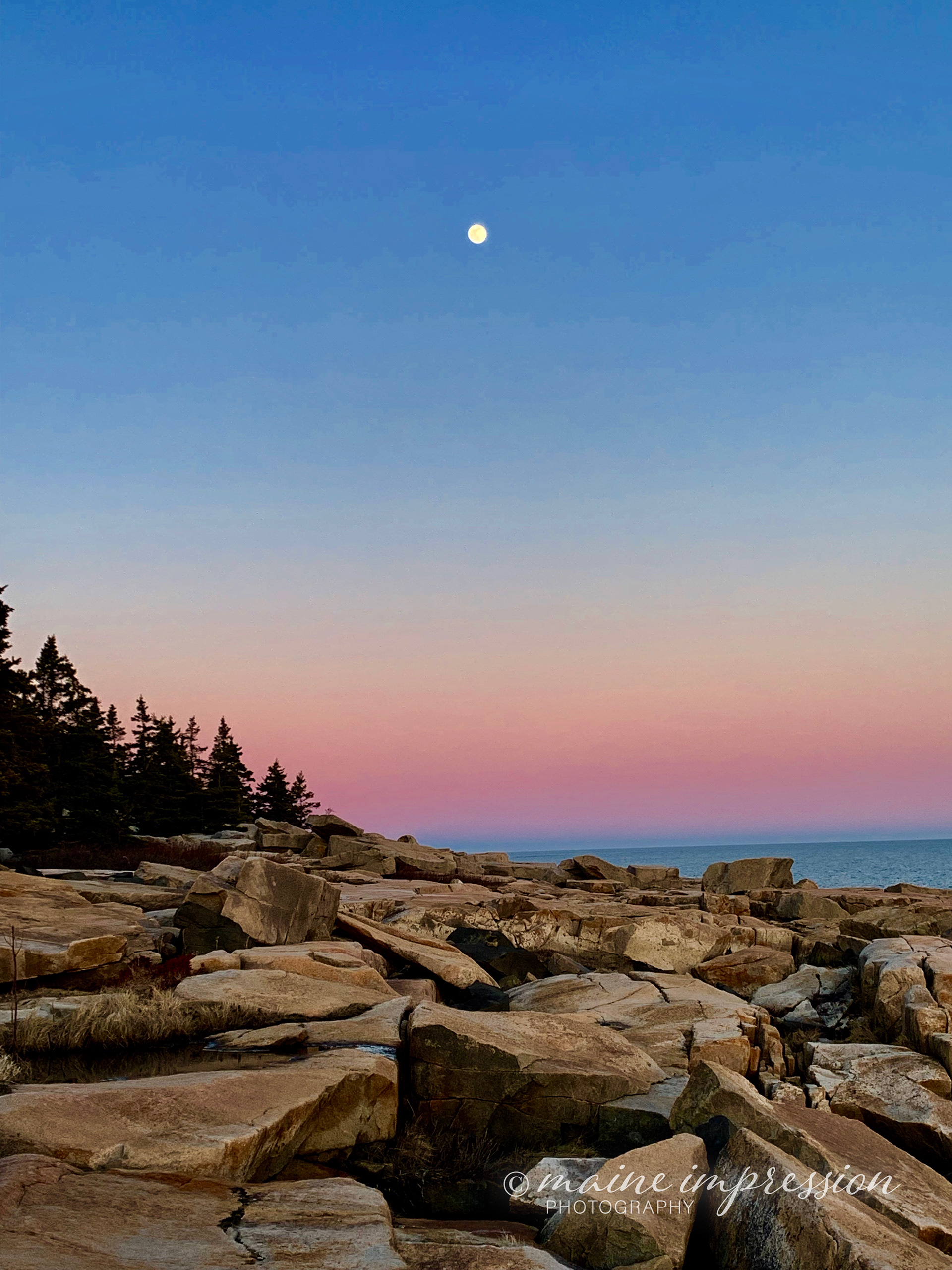Moonrise at Schoodic