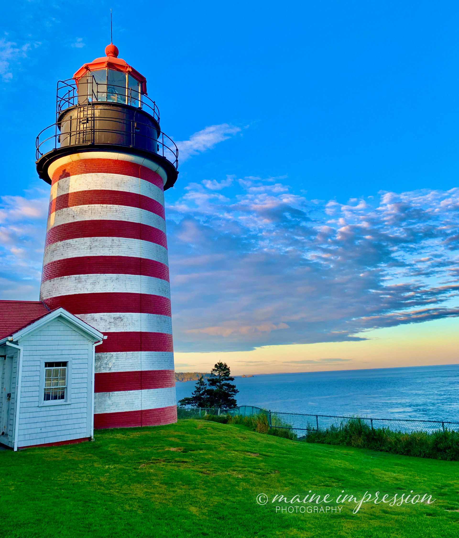 West Quoddy Head Lighthouse with Clouds 3