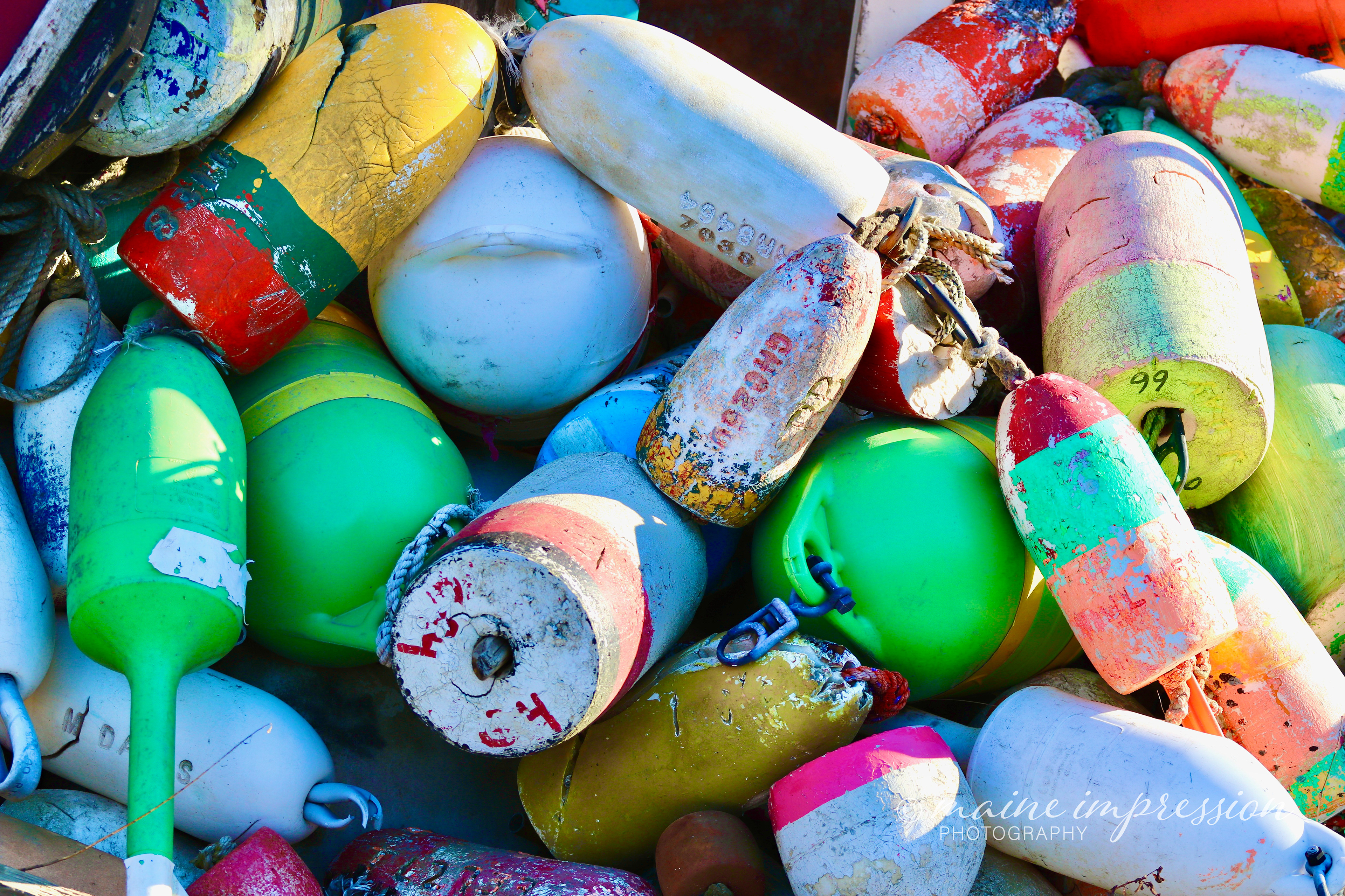 Buoys in Southwest Harbor Maine