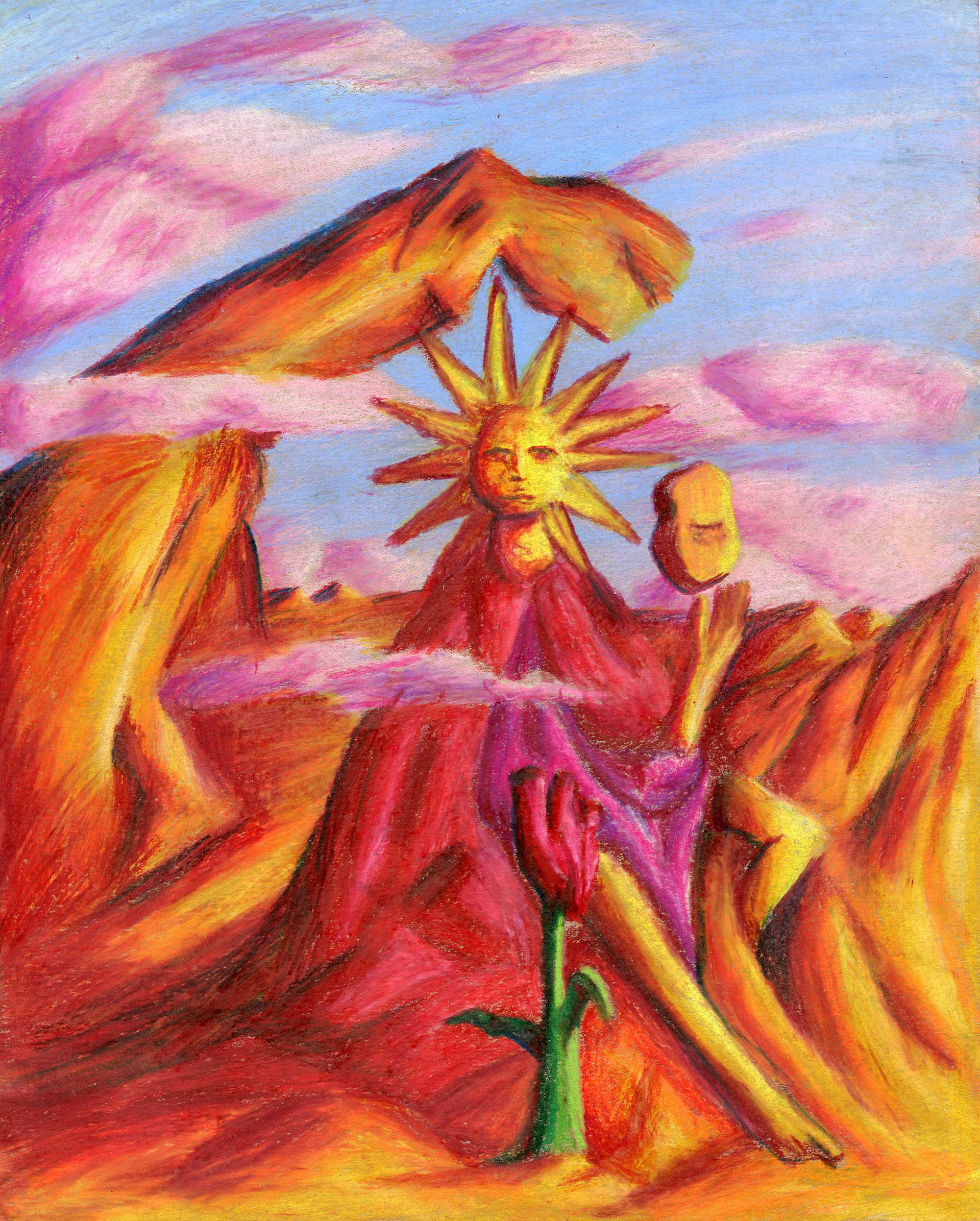Sun and his rose heart