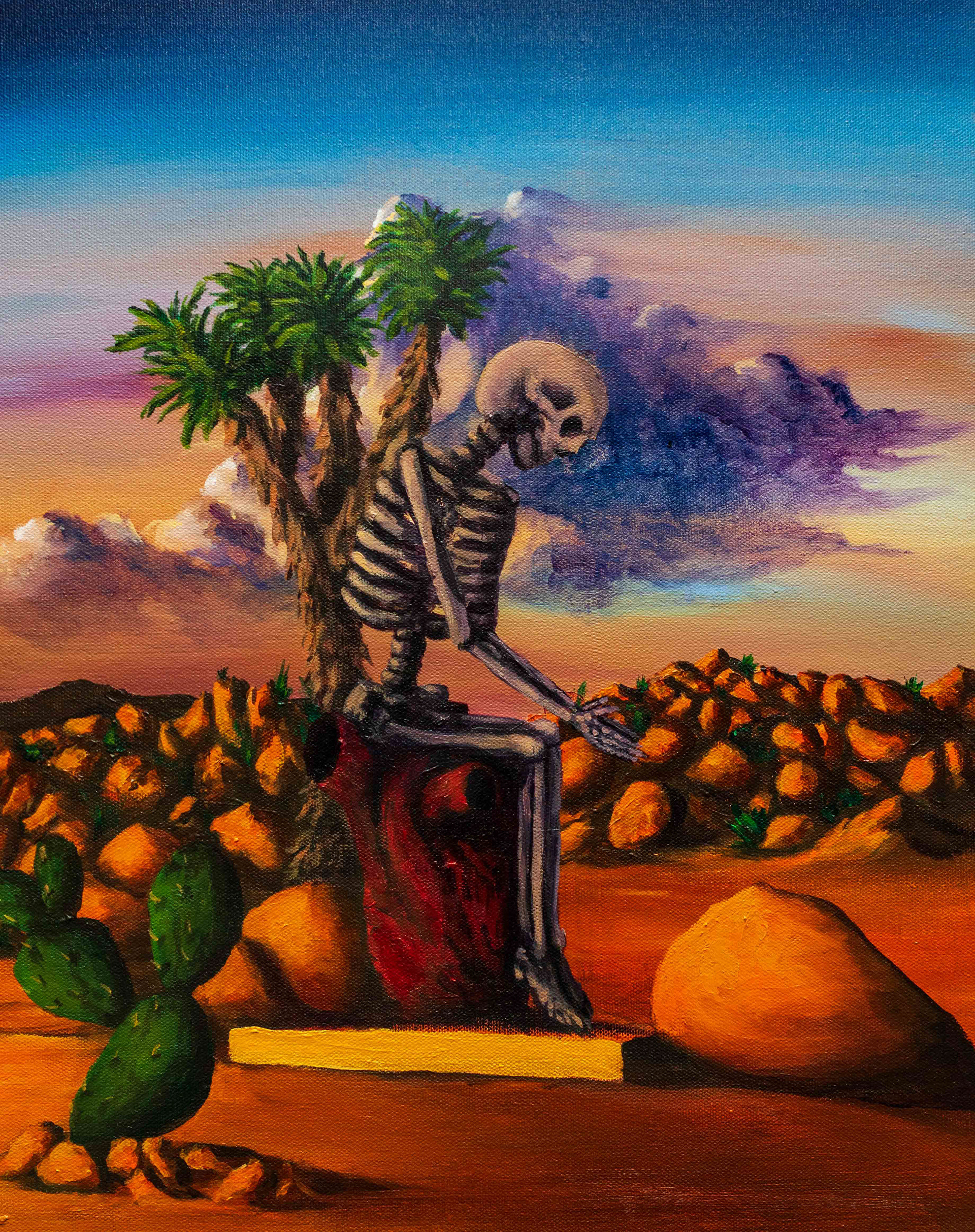 Sitting under the joshua tree hoping you'll forgive me, 16in x 20in