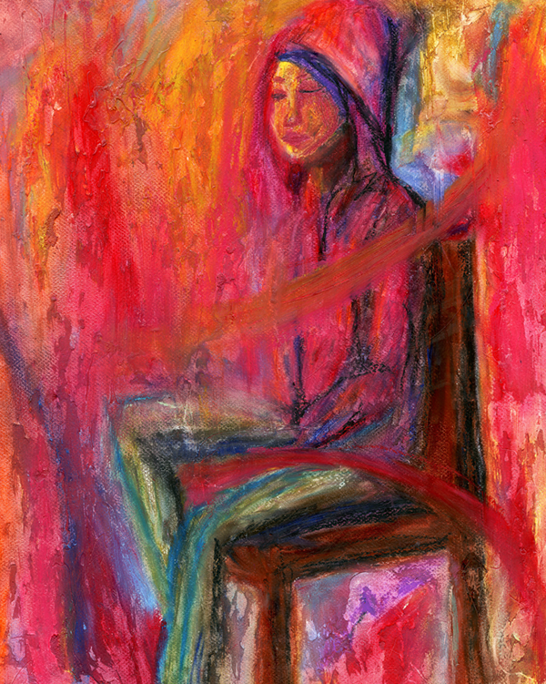 Sitting in lost memories, 16in x 20in