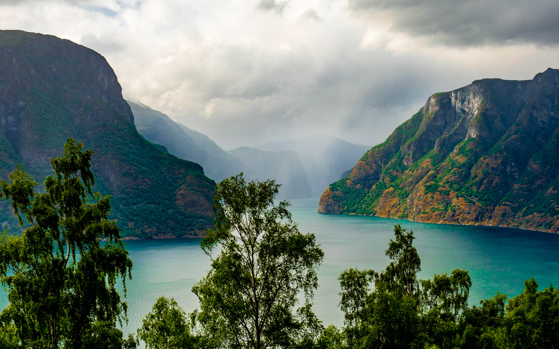 Auf dem Weg zum Aussichtsplatform Stegastein war die Aussicht und die Lichtstimmung schon super

On our way to the scenic platform Stegastein we had to stop because of the great light