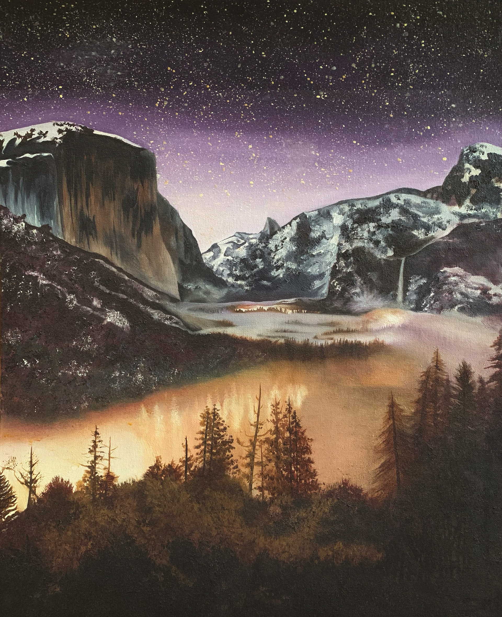 Yosemite Nights, 2018, oil on canvas, 16x20"