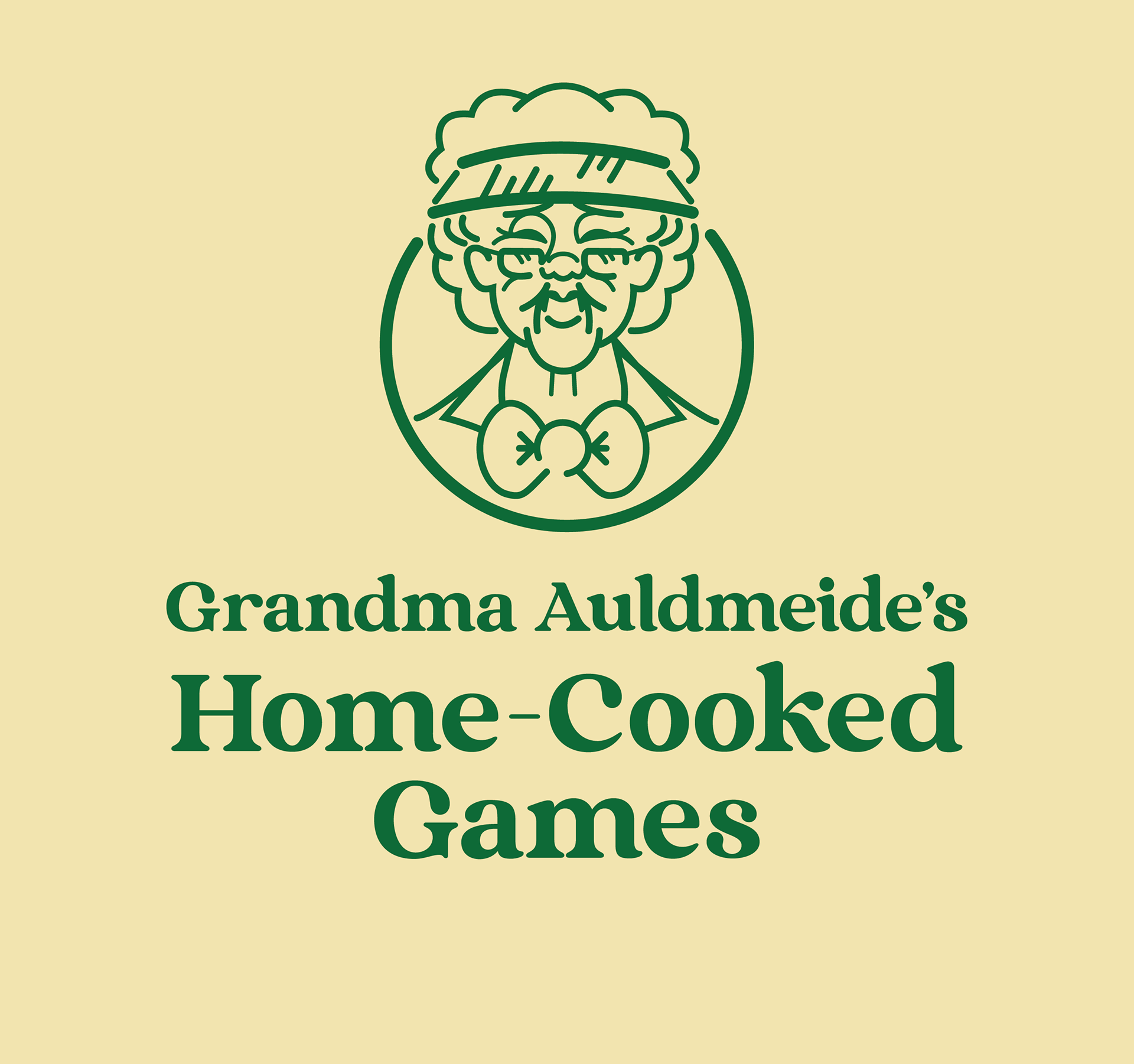 Logo for publication, "Grandma Auldmeide's Home-Cooked Games"
