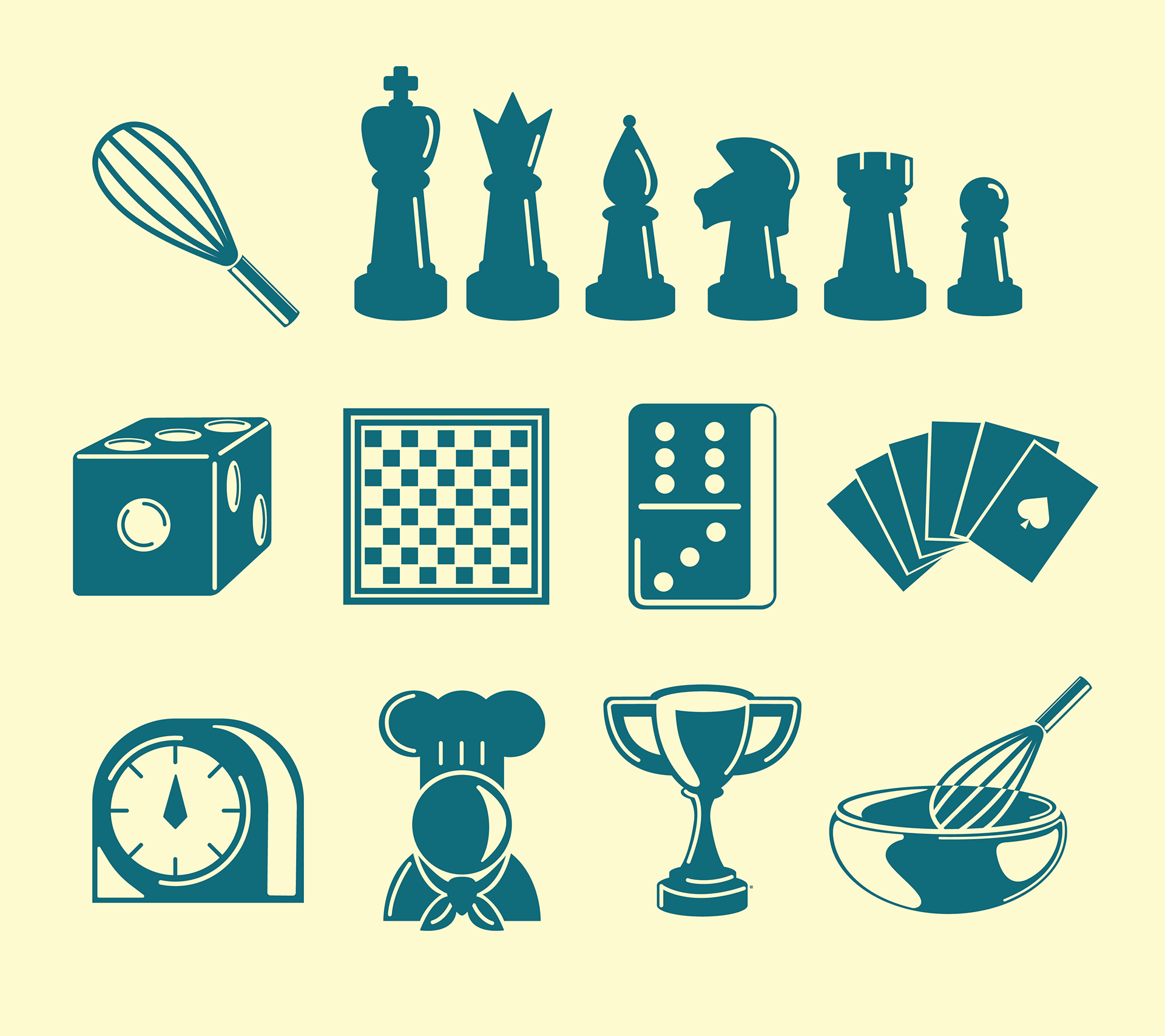 Icon system from publication, "Grandma Auldmeide's Home-Cooked Games"