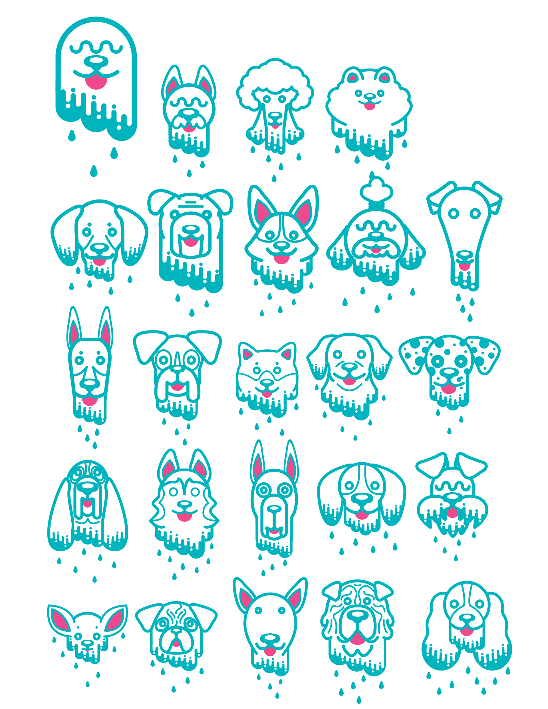 "Dirty Dawgz" variable icon system for additional dog breeds