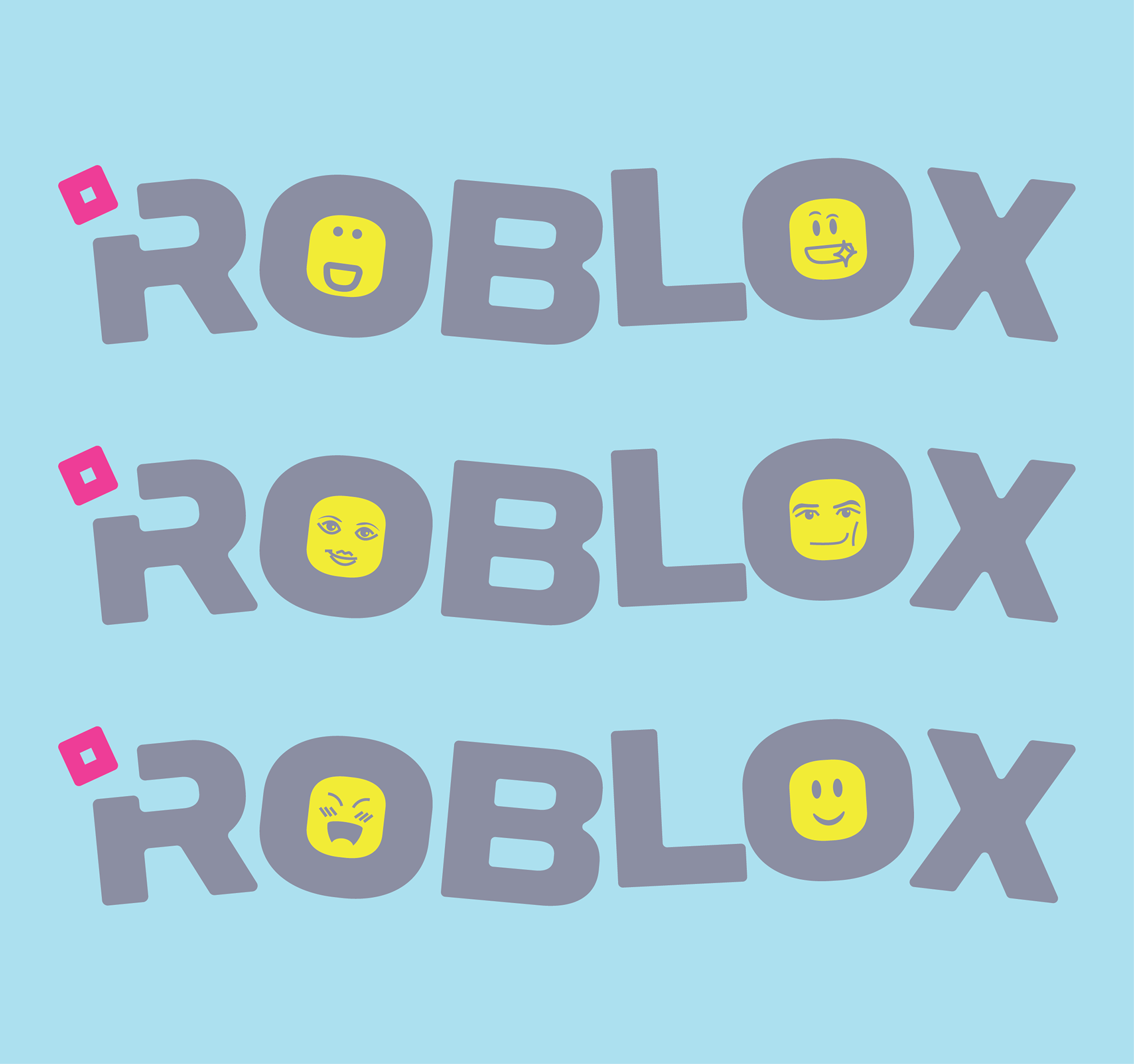 Variations on proposed rebranded logo for video game, "Roblox"