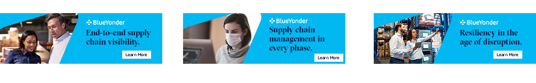 Ad 1: End-to-end supply chain visibility. Ad 2: Supply chain management in every phase. Ad 3: Resiliency in the age of disruption.