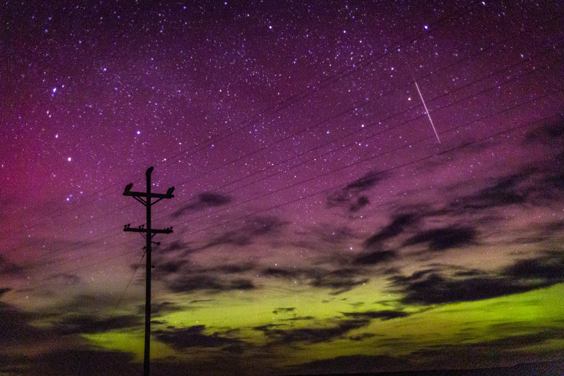When you are photographing the northern lights and you catch a shooting star