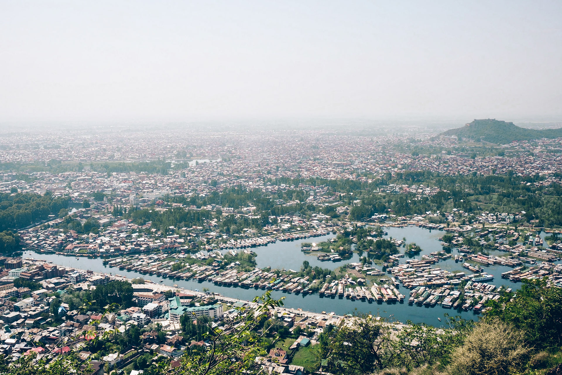 View of Srinagar, Kashmir, 2019.