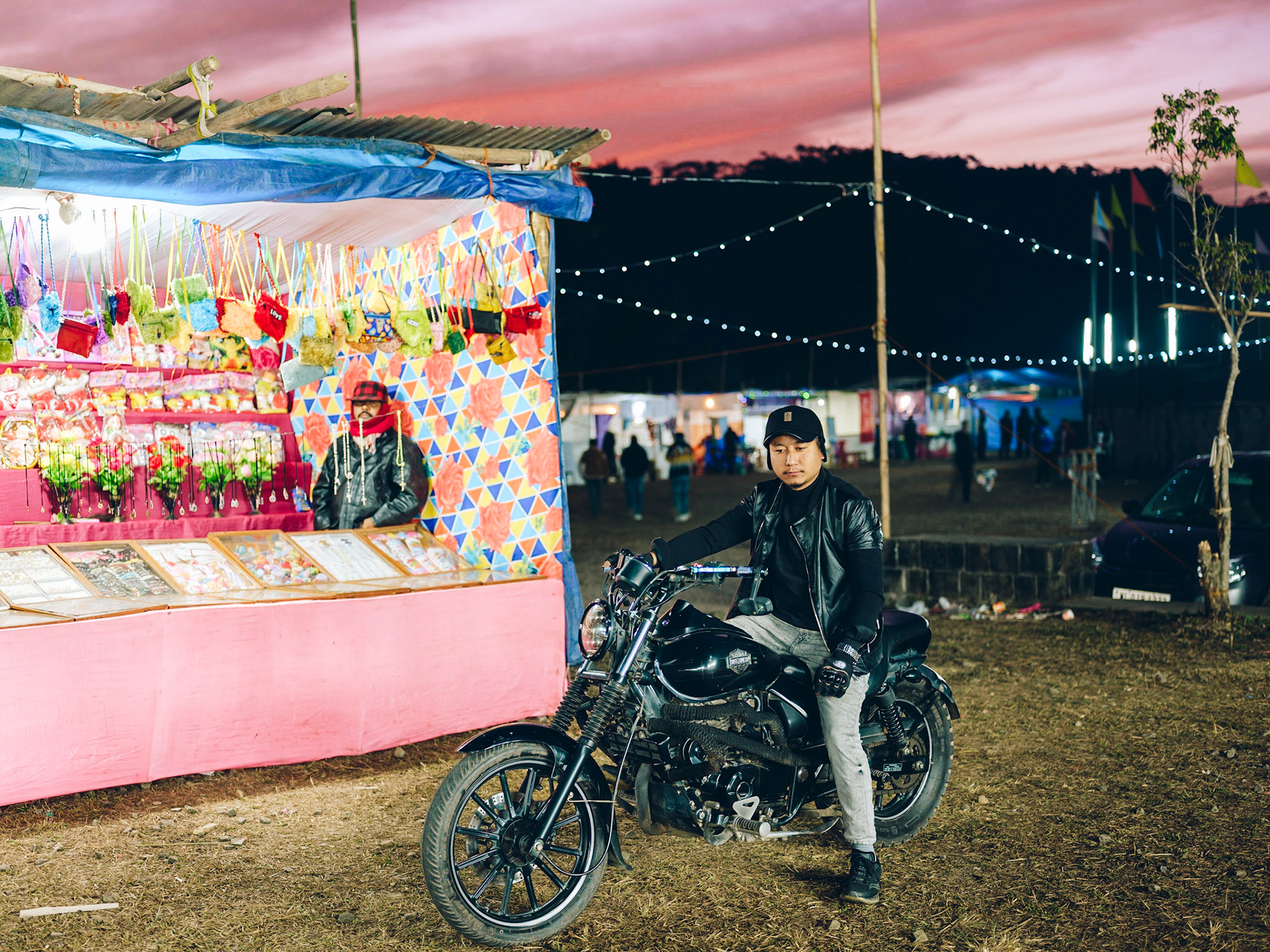 I was at a fair at Solidarity Park when I saw Ketsei arrive on his motorcycle. I mistook his bike to be a Harley-Davidson but it turned out to be a heavily modified Bajaj Avenger with a Harley logo stuck on to it. Ketsei is a dealer of motorcycle spares and accessories. He belongs to Angami tribe and lives in Kohima village, the original owners of the land on which the city stands today.