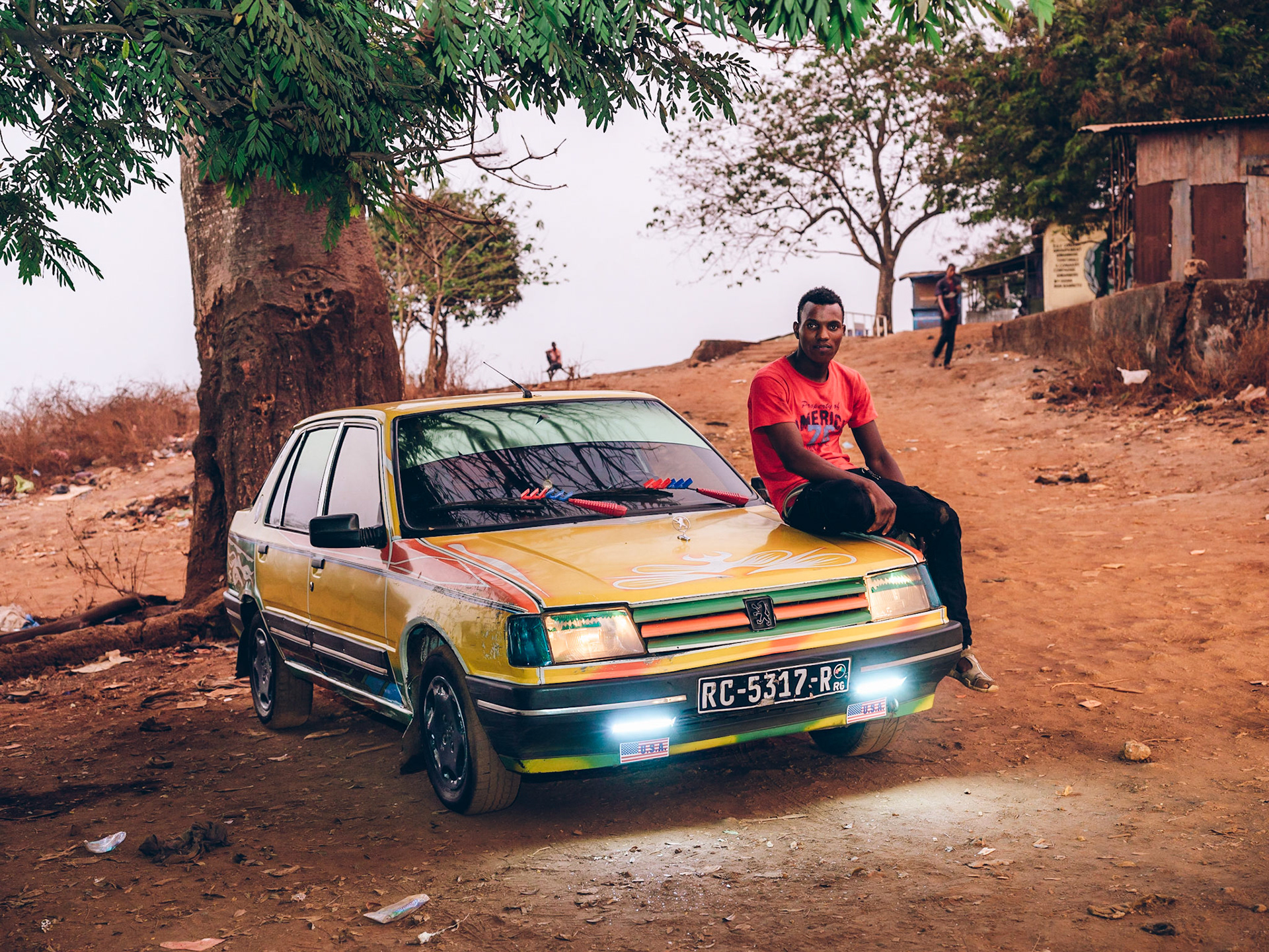 A taxi driver near Bambeto circle. Conakry, Guinea.