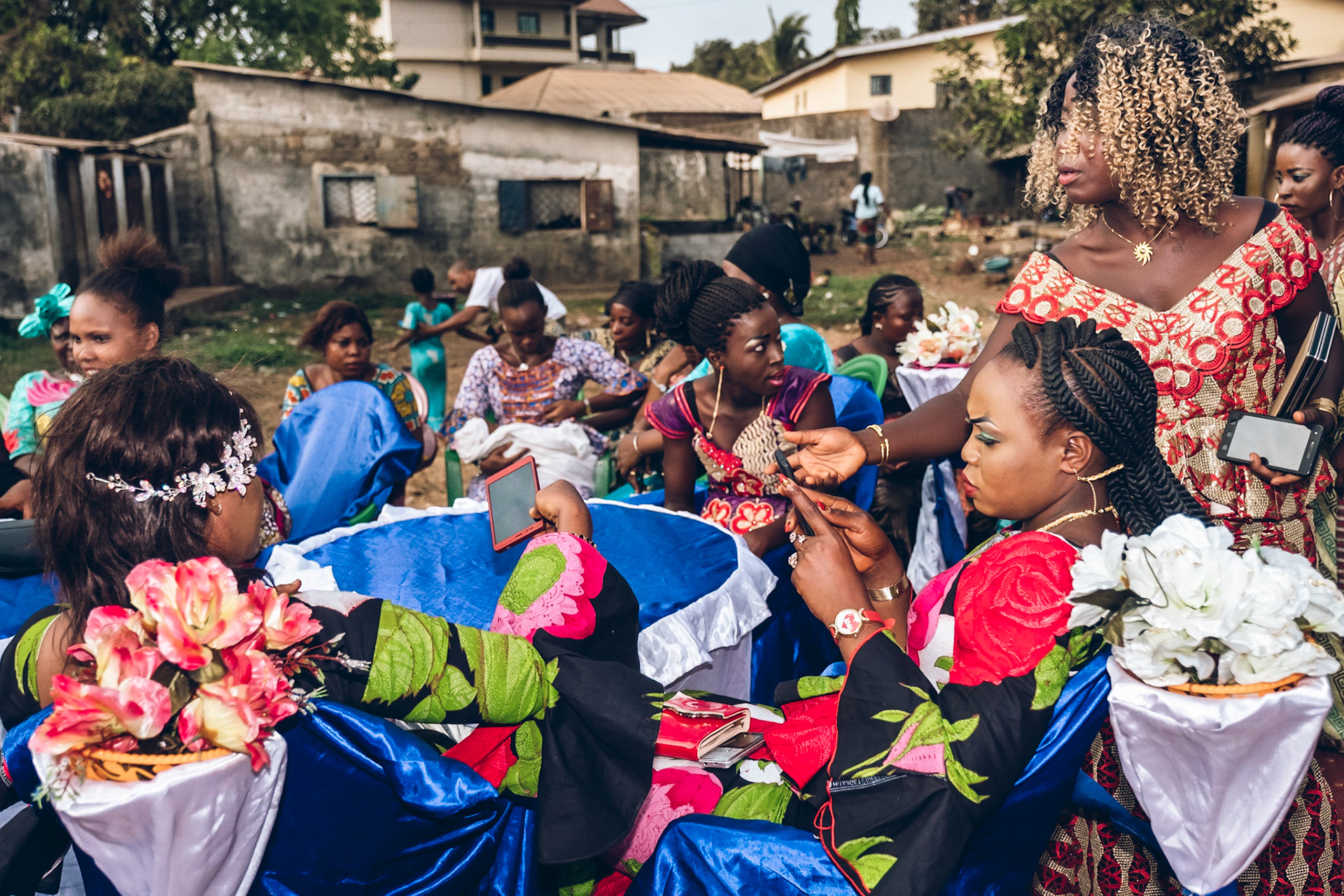 Guests at a wedding. Conakry, Guinea.