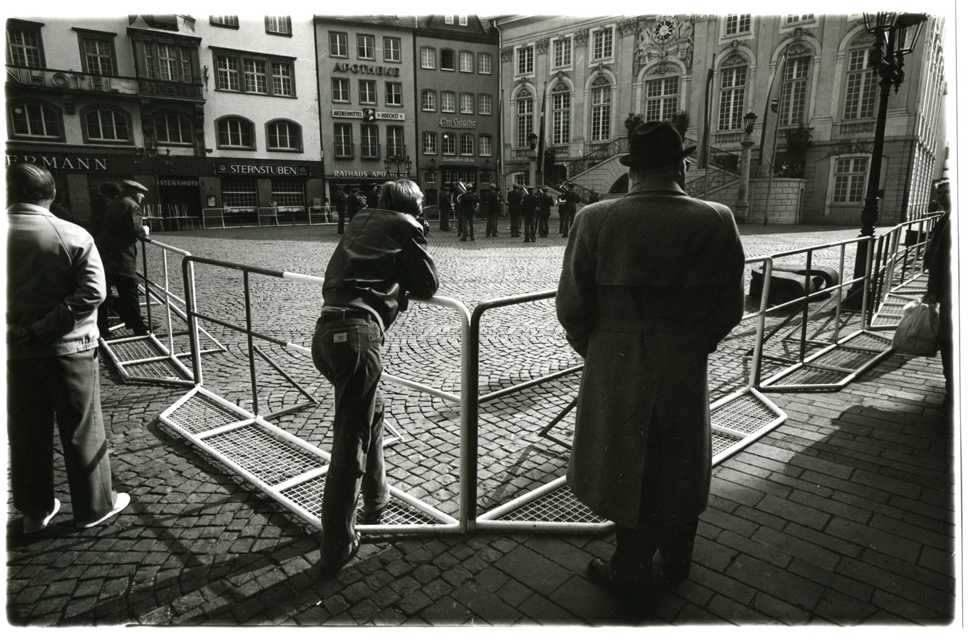 Marktplatz, Absperrung für Politiker-Besuch
