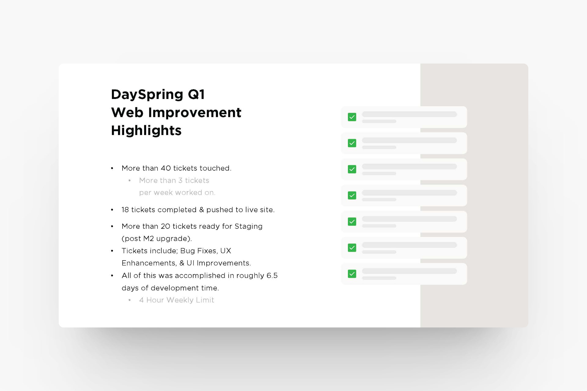 Web Improvements Q1 Report