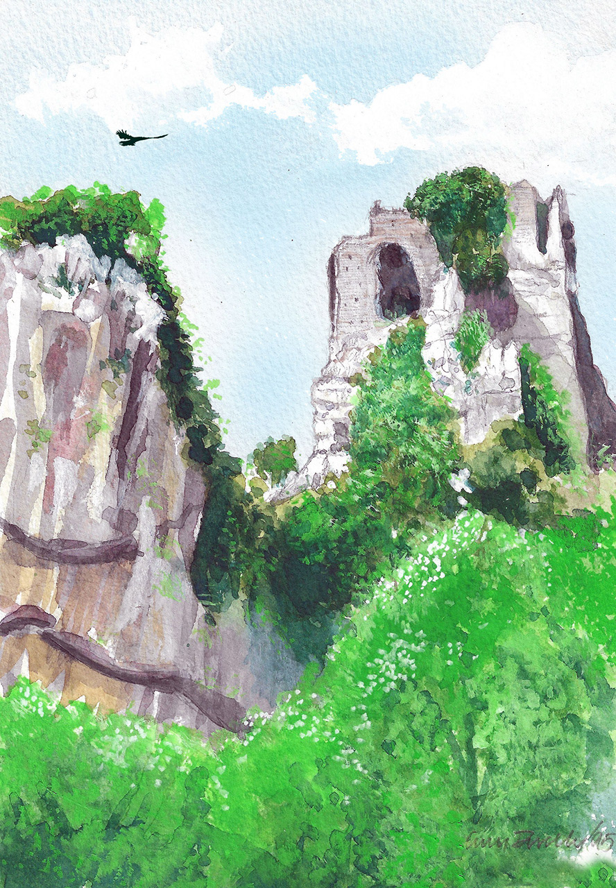 La Genese, France - Watercolour & Gouache