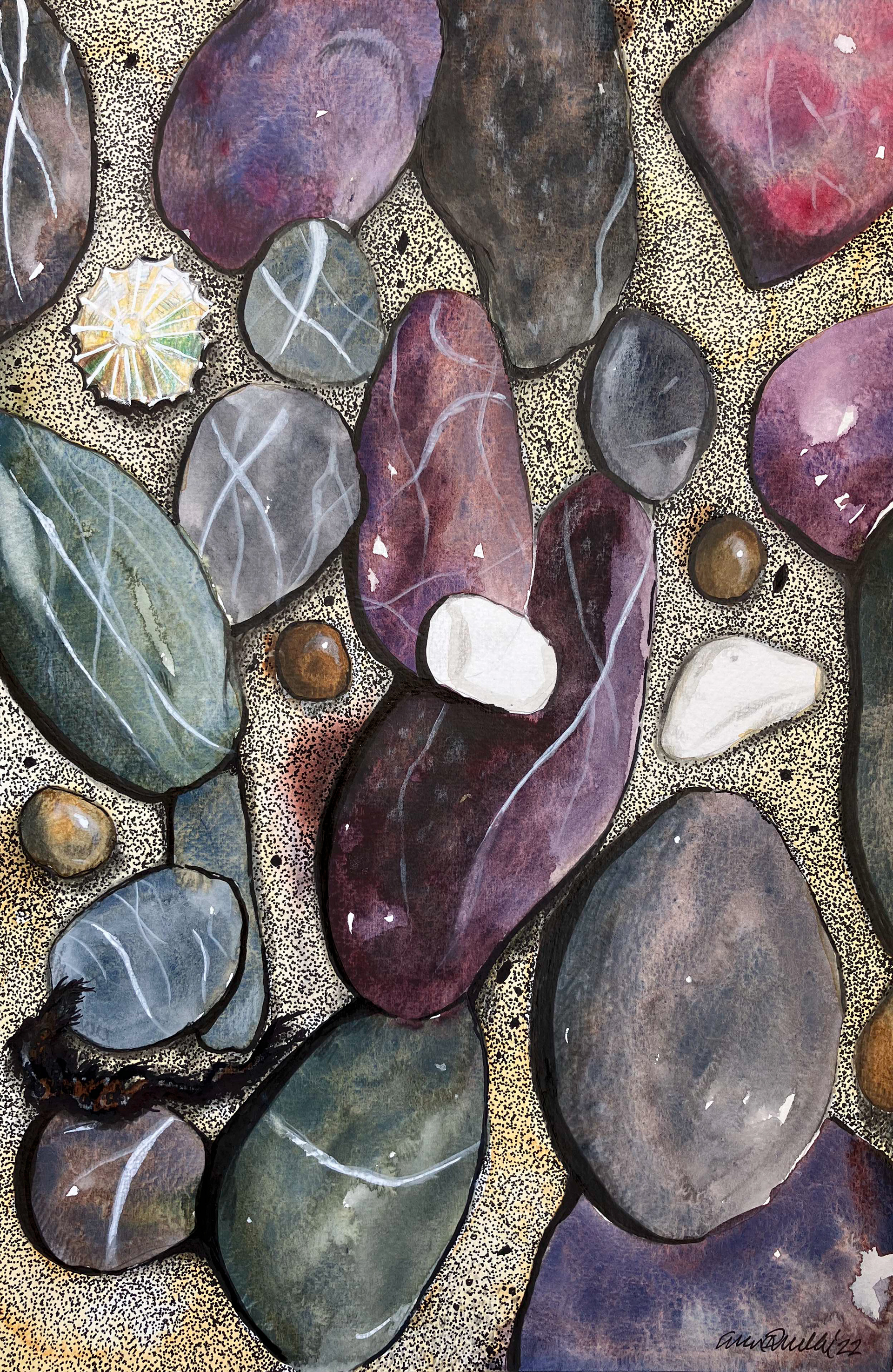 Beach stones at Gunwalloe, Church Cove, Cornwall
