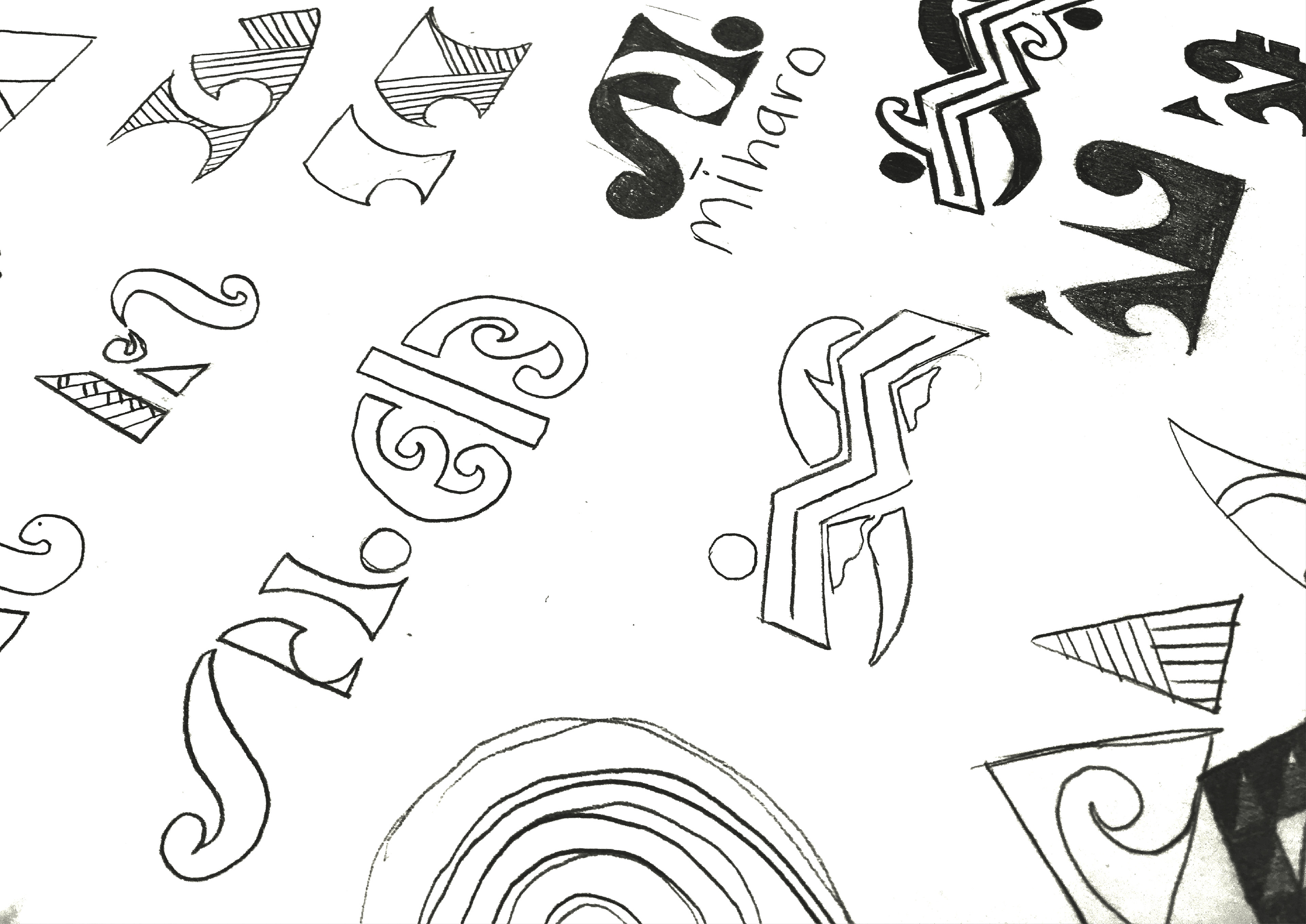 Logo concept sketches.