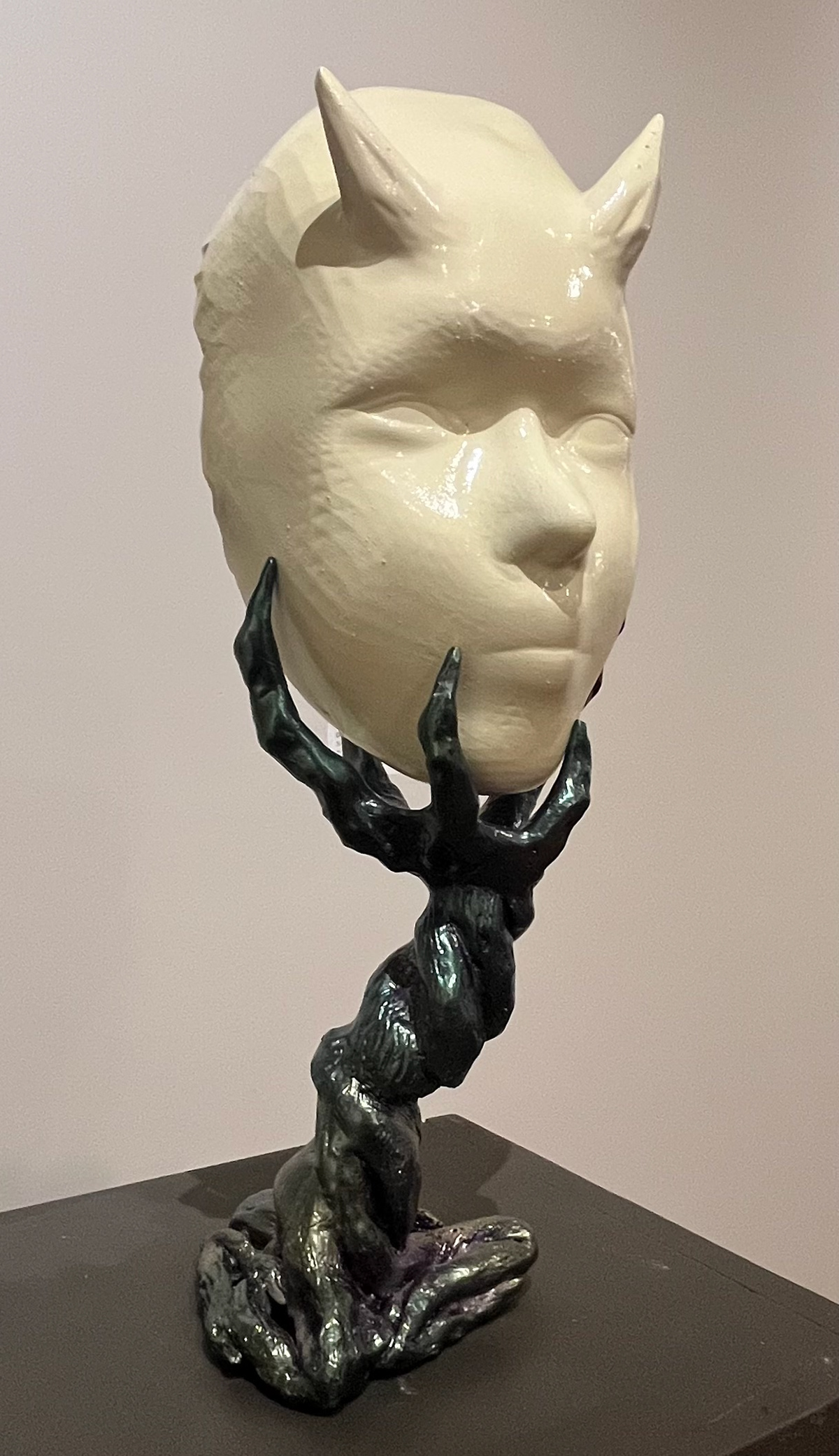 Shawn Sweeney, Domicile, 2025. Sculpture made from PLA and aluminum, 15x8x8 inches. 3D-printed and fabricated work exploring domestic space and structural form.