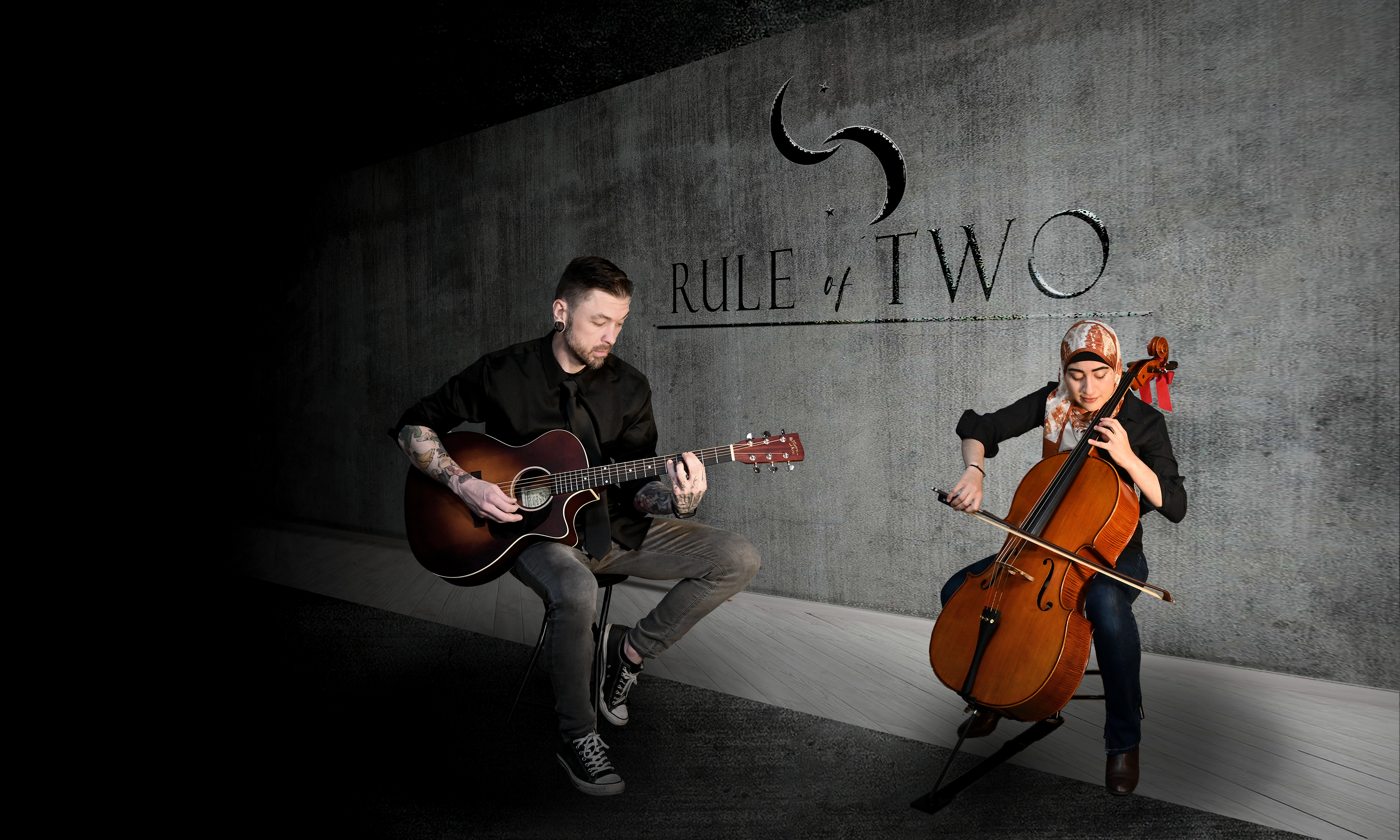 Promotional material for Rule of Two, created using Adobe Photoshop. Made in collaboration with Brandon Lester.