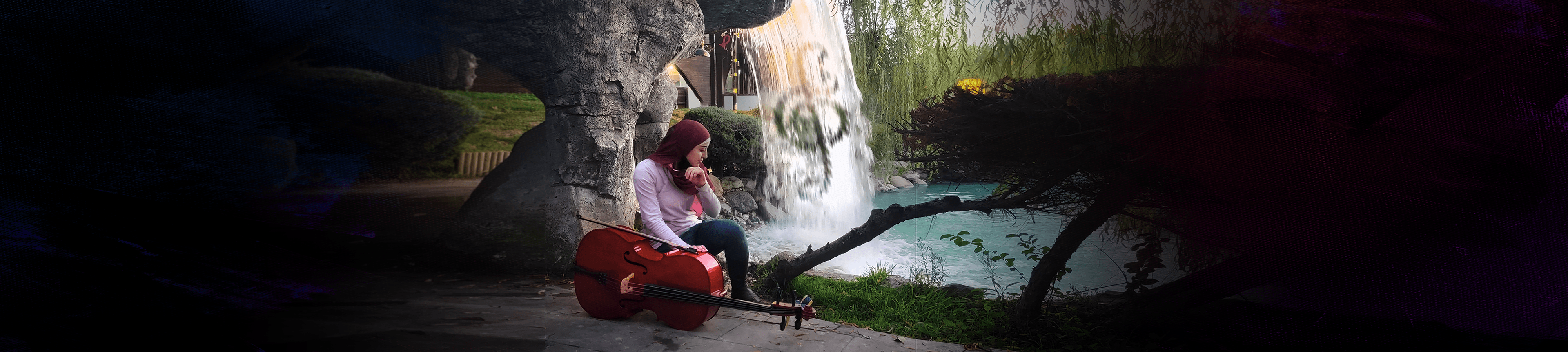 Promotional material for AishaZcello, created using Adobe Photoshop.